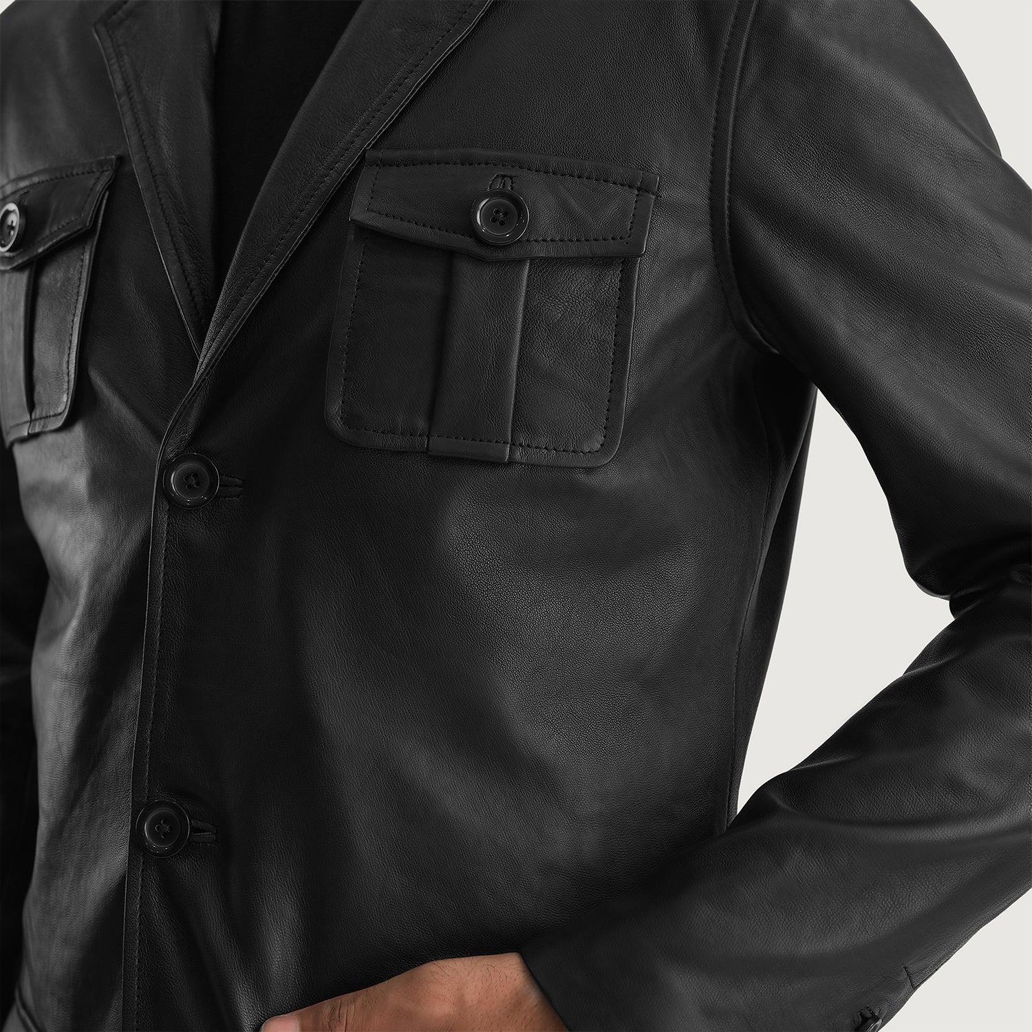 Sowachi Ray Cutler Black Leather Blazer