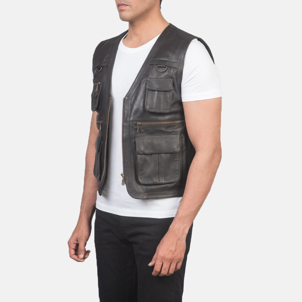 Sowachi Safari Brown Leather Vest