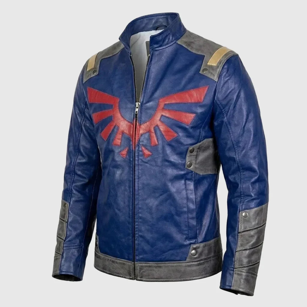 Sowachi Men's Sheepskin Blue Leather Movie Inspired Jacket