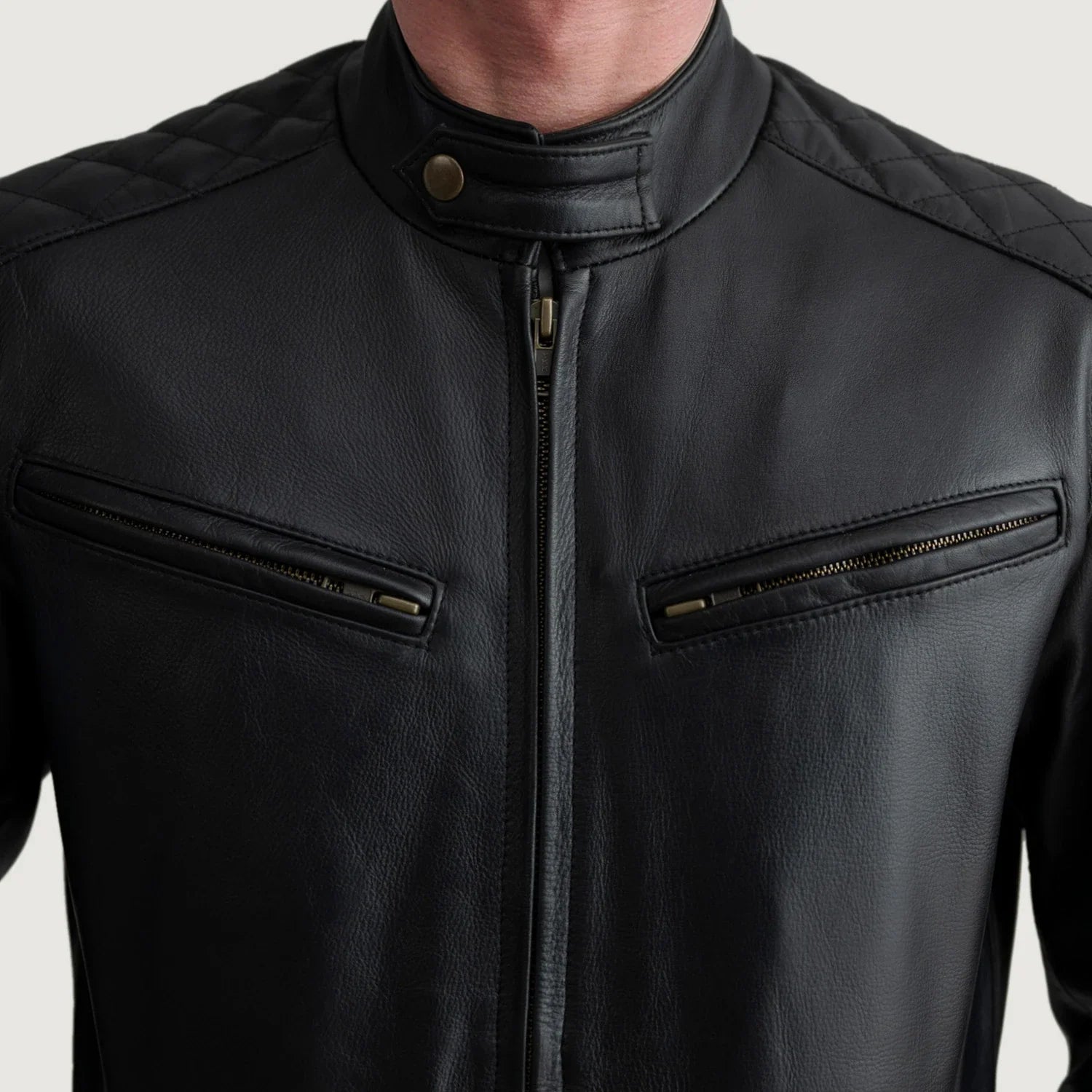 Sowachi Sven Black Leather Bomber Jacket