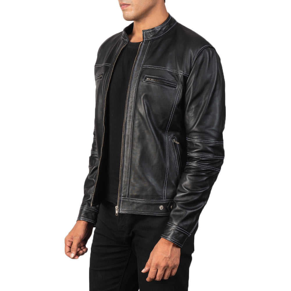 Sowachi Youngster Black Leather Biker Jacket