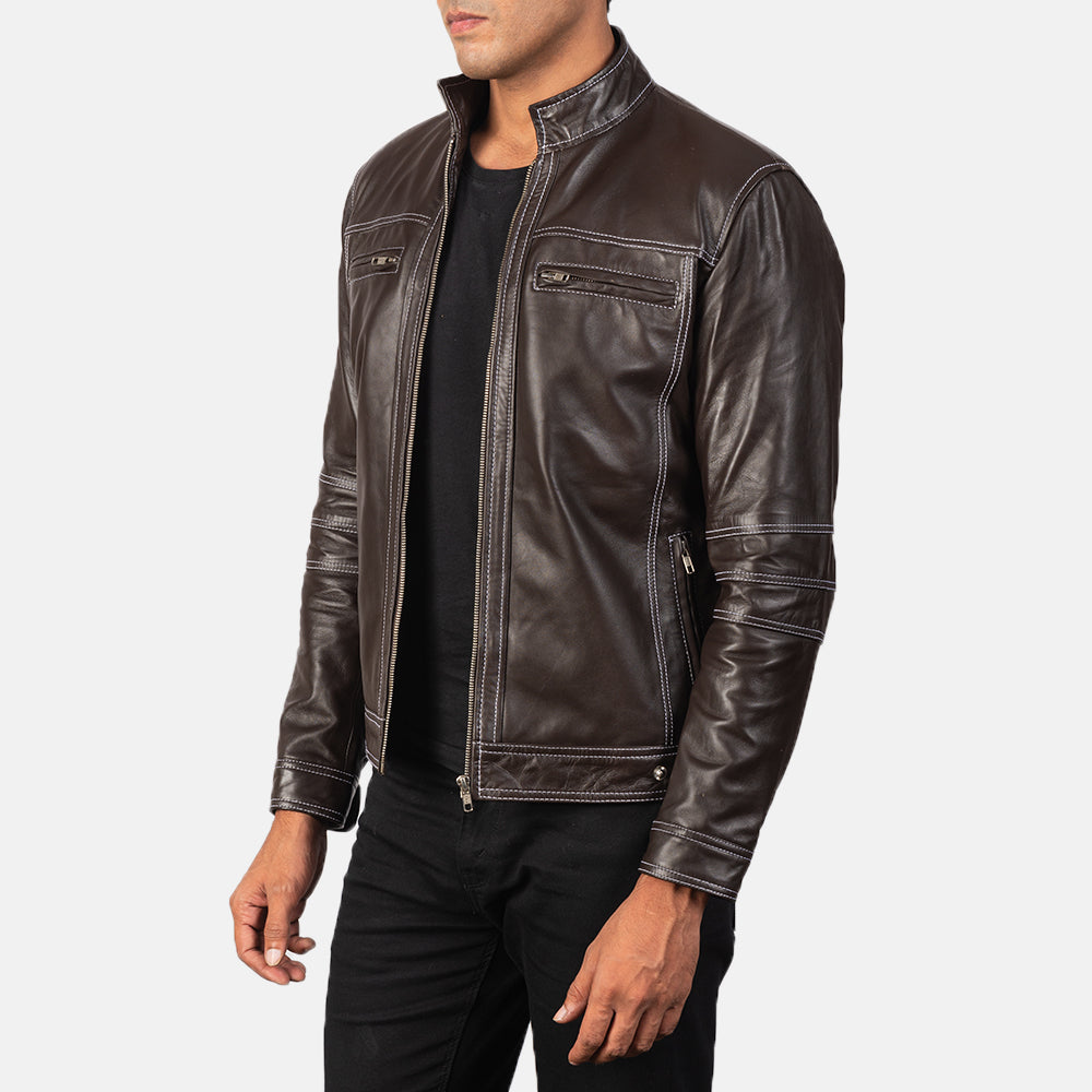 Sowachi Youngster Brown Leather Biker Jacket