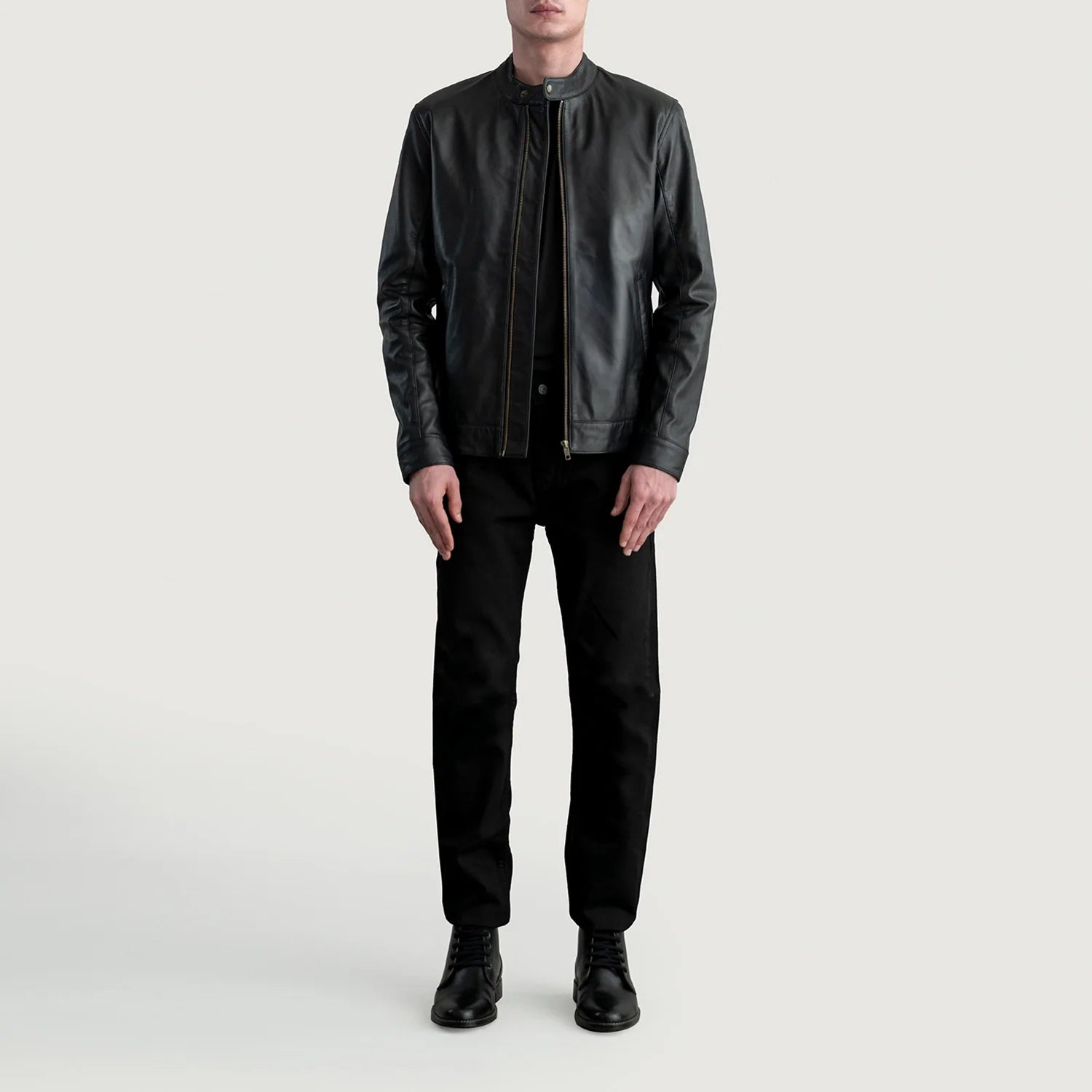 Sowachi Zen Black Leather Biker Jacket