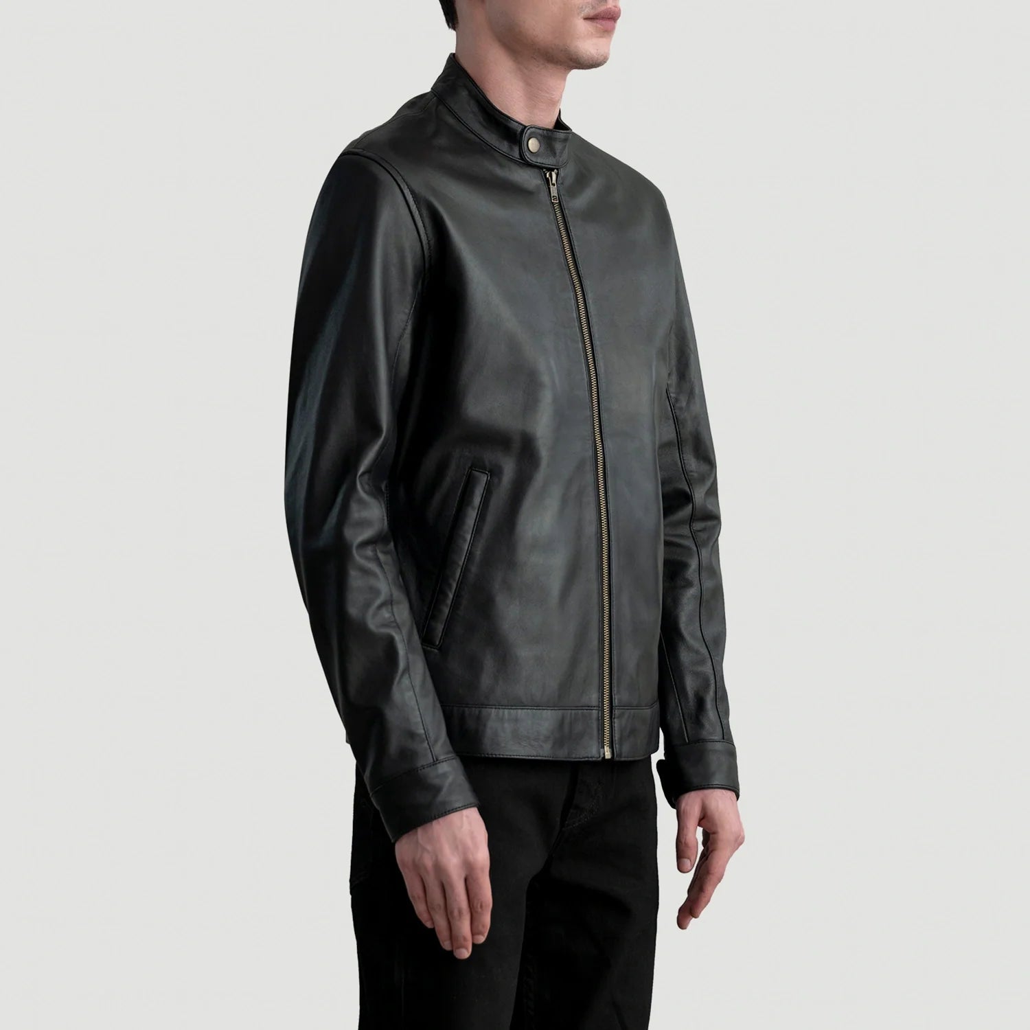 Sowachi Zen Black Leather Biker Jacket