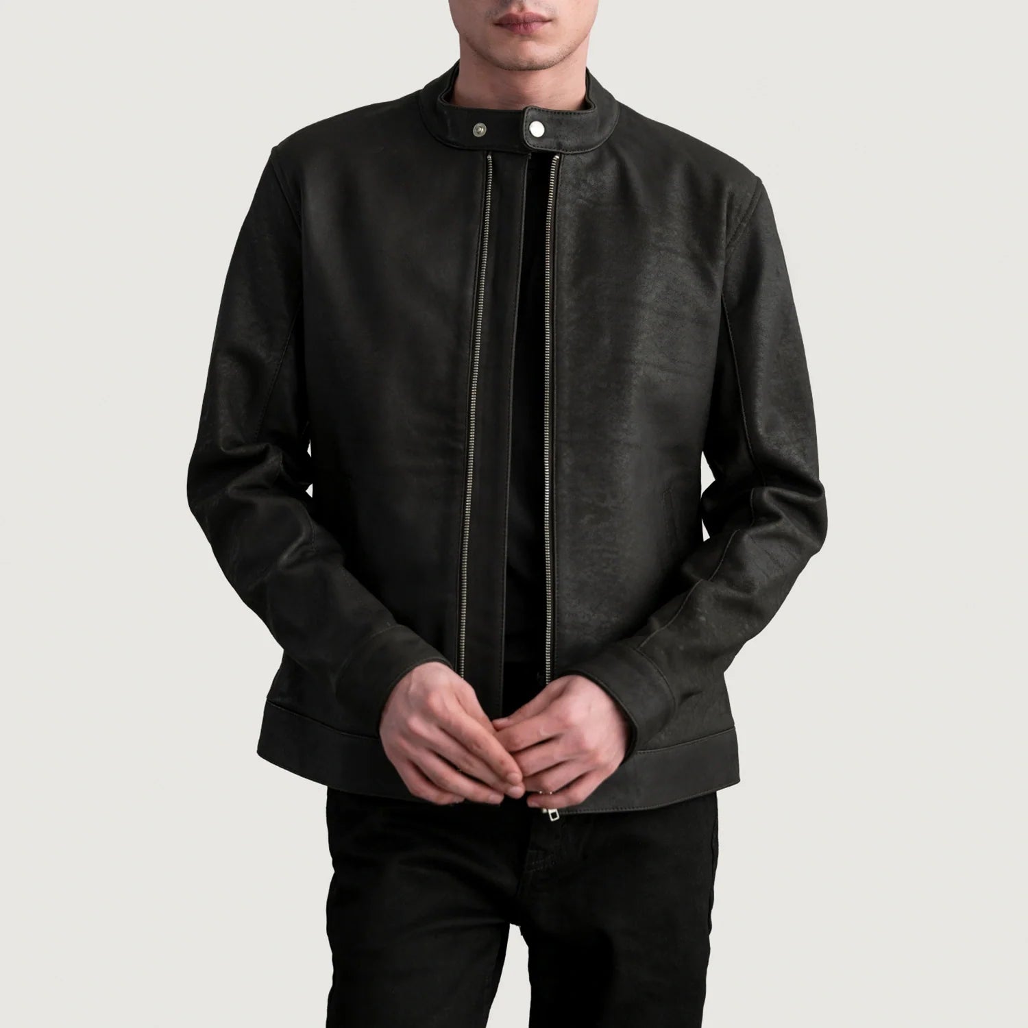 Sowachi  Zen Tumbled Brown Leather Biker Jacket