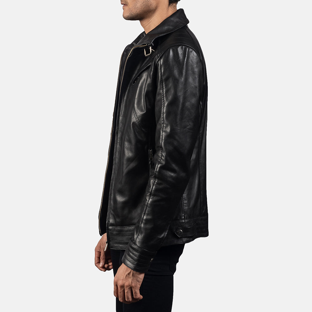 Sowachi Legacy Black Leather Biker Jacket