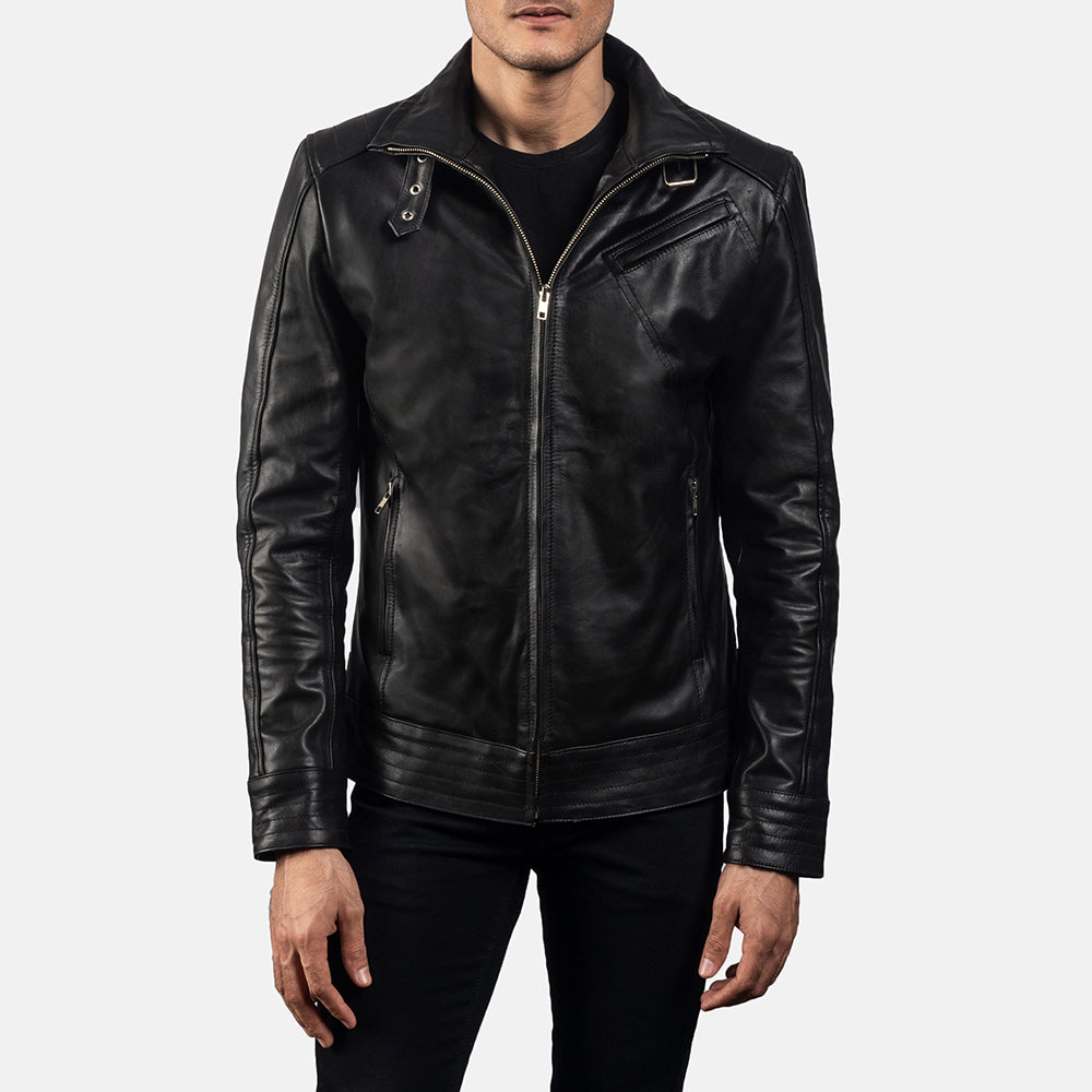 Sowachi Legacy Black Leather Biker Jacket