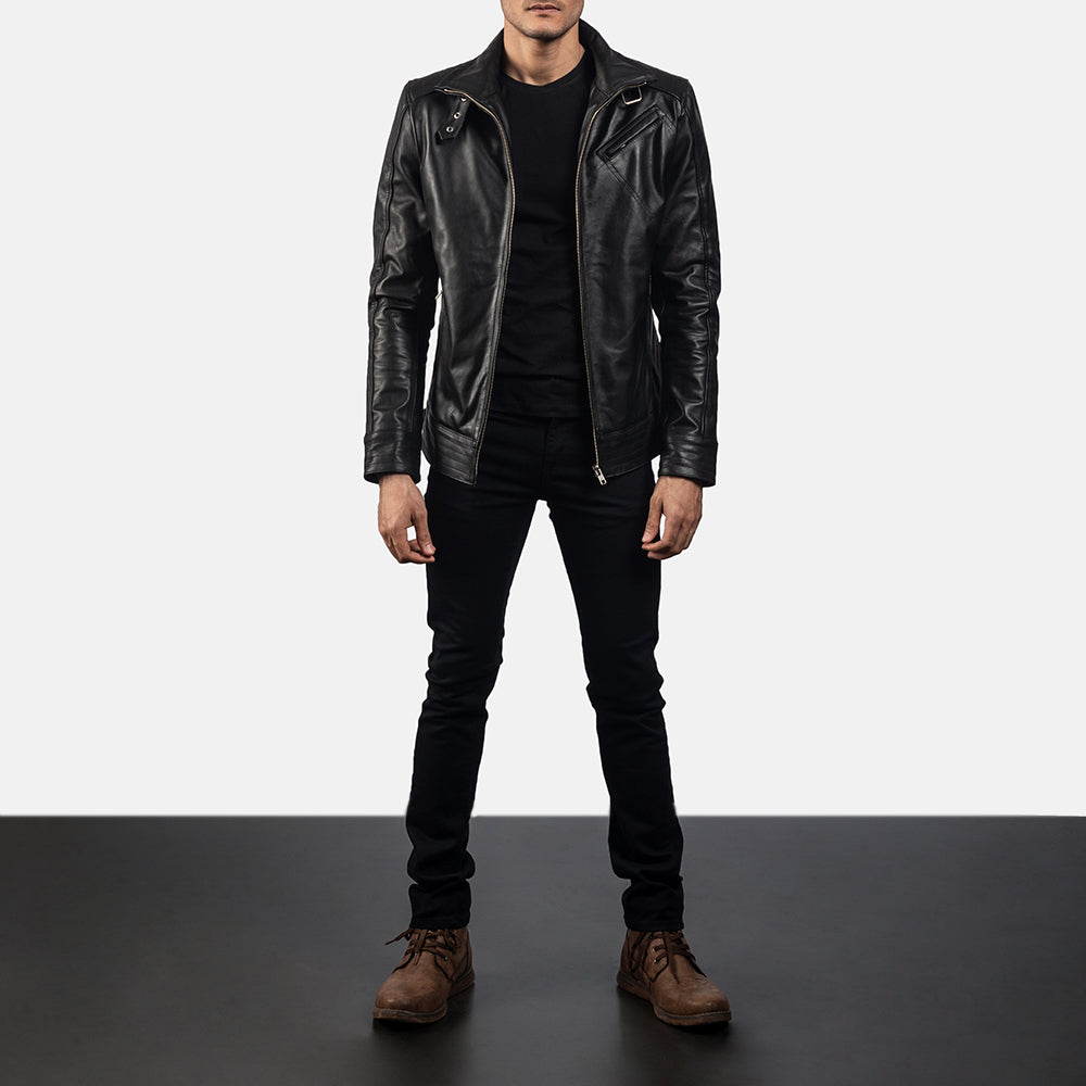 Sowachi Legacy Black Leather Biker Jacket