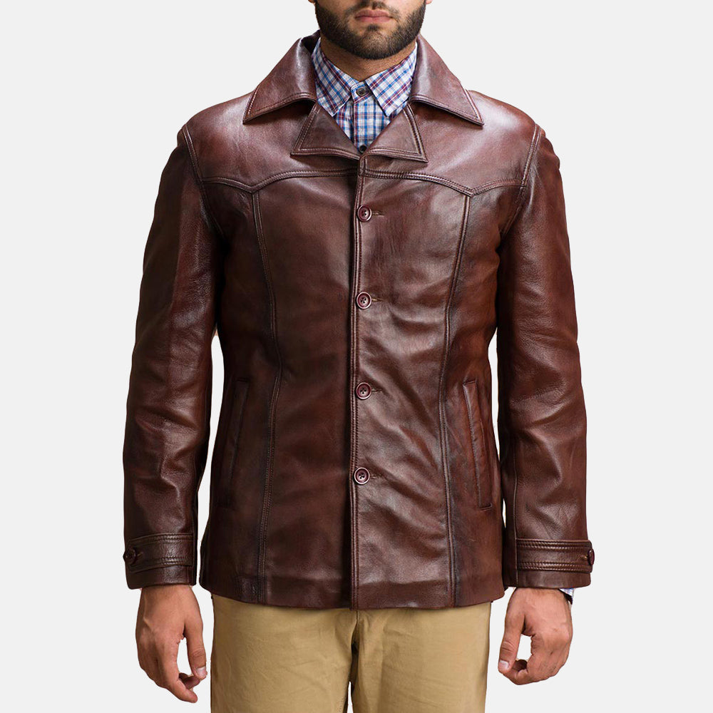 Sowachi Vincent Alley Brown Leather Jacket