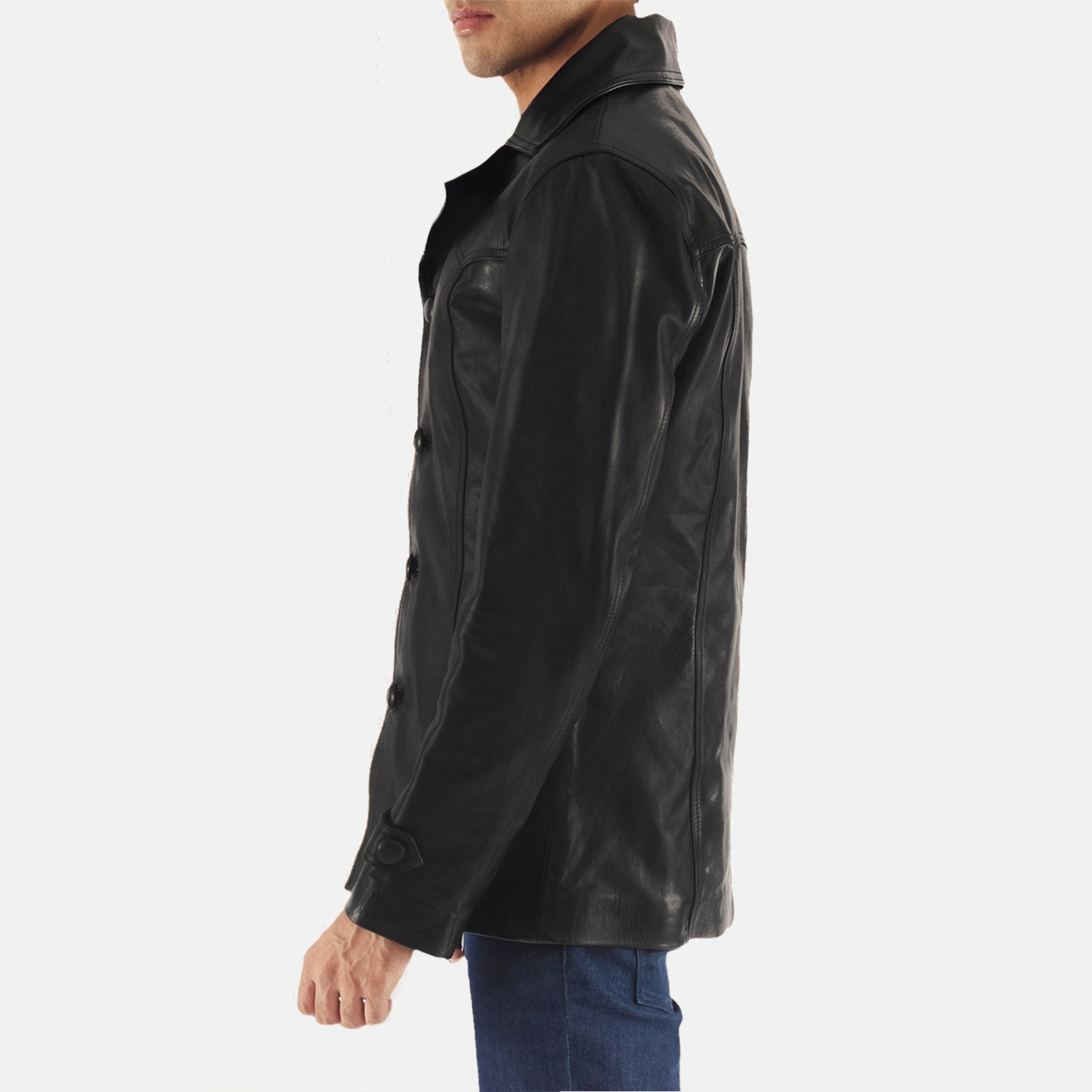 Sowachi Leo Black Leather Coat