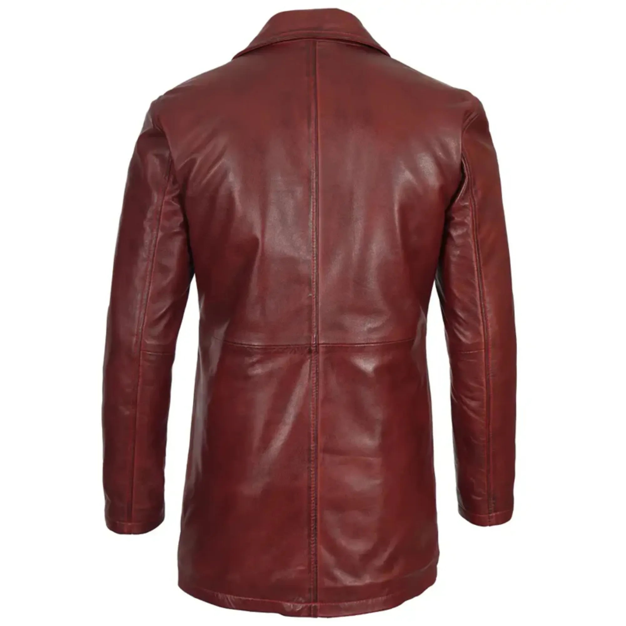 Sowachi Loid - Men's Maroon Real Leather Car Coat