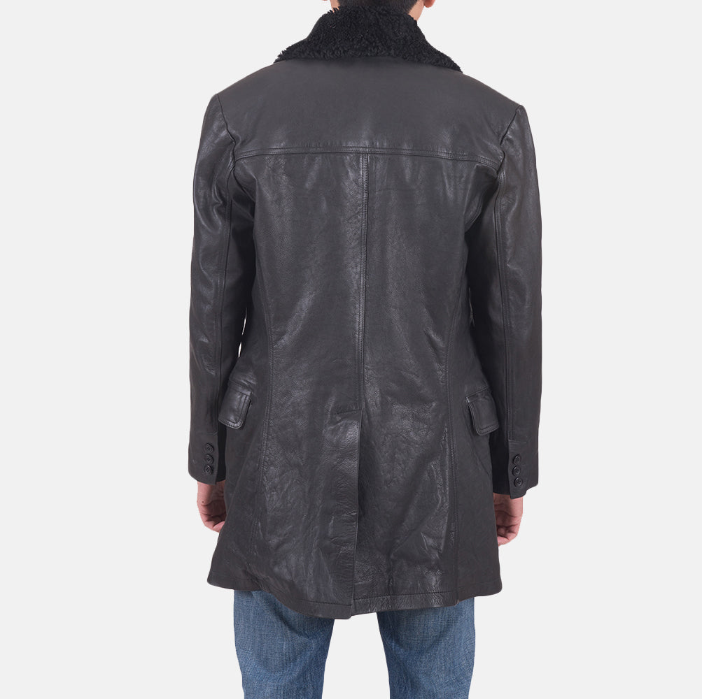 Sowachi Pierce Shearling Black Leather Jacket