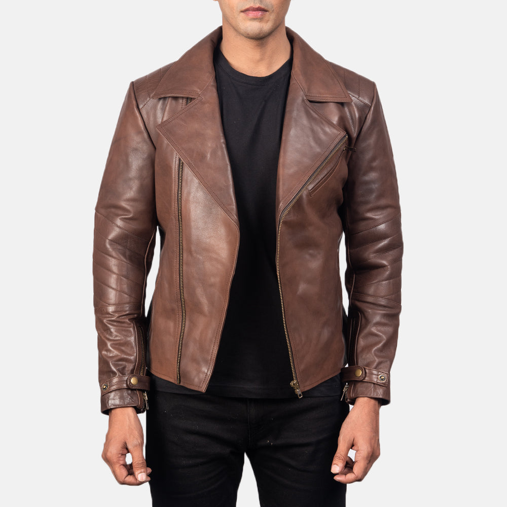Sowachi Raiden Brown Leather Biker Jacket