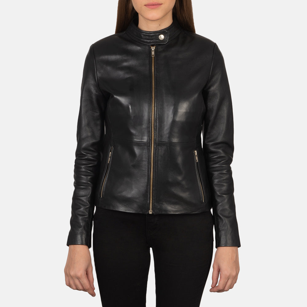 Sowachi Rave Black Leather Biker Jacket