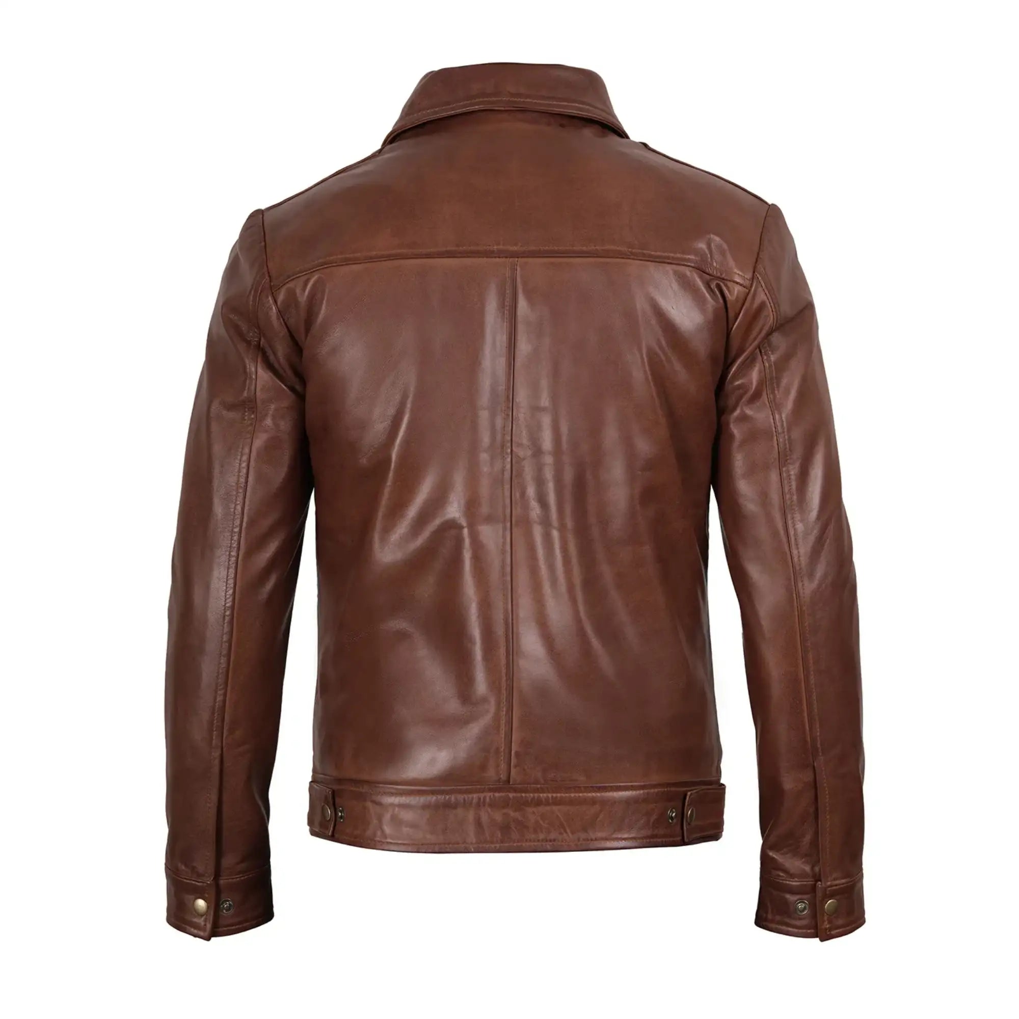 Sowachi Men's Brown Harrington Leather Jacket