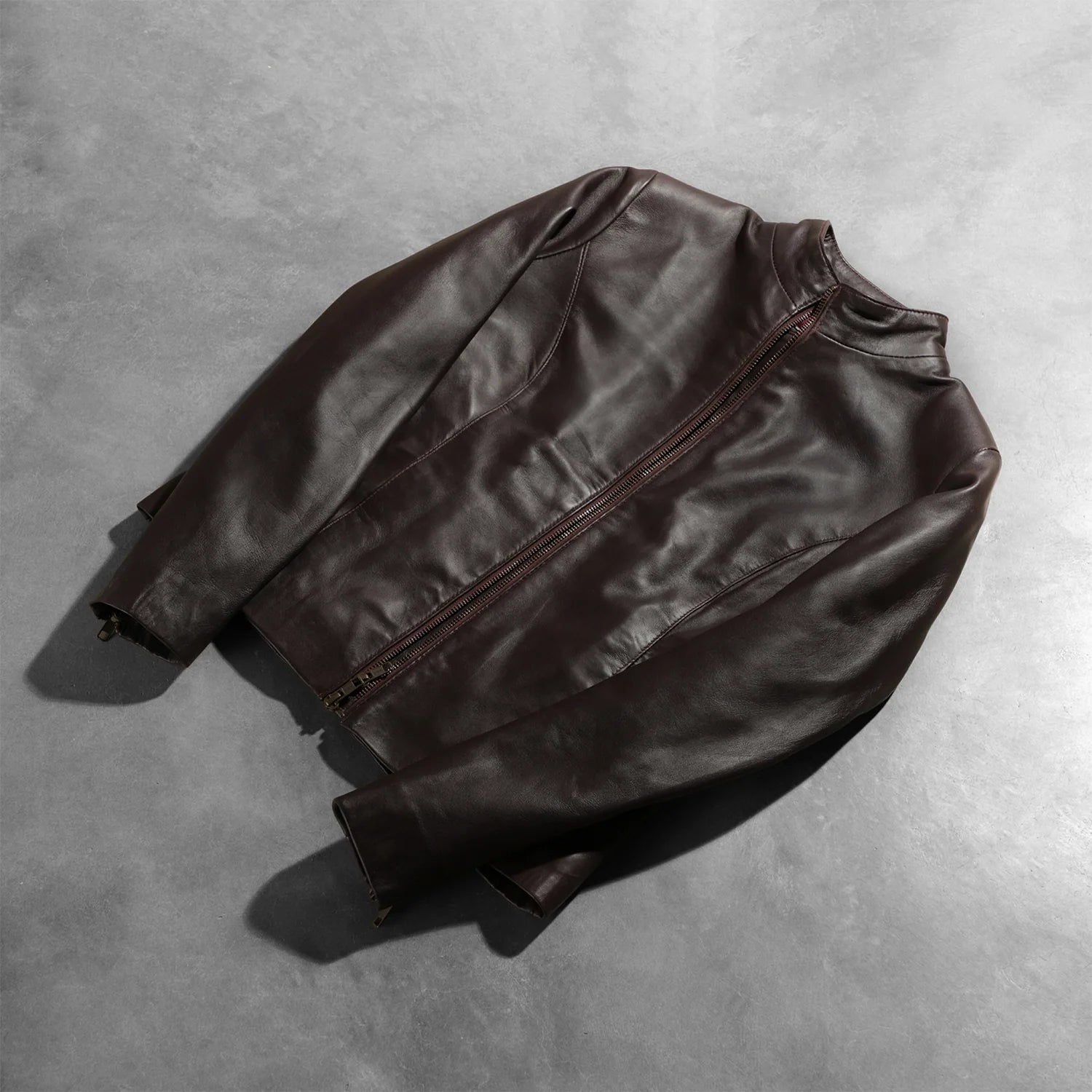 Sowachi Rumella Maroon Leather Biker Jacket