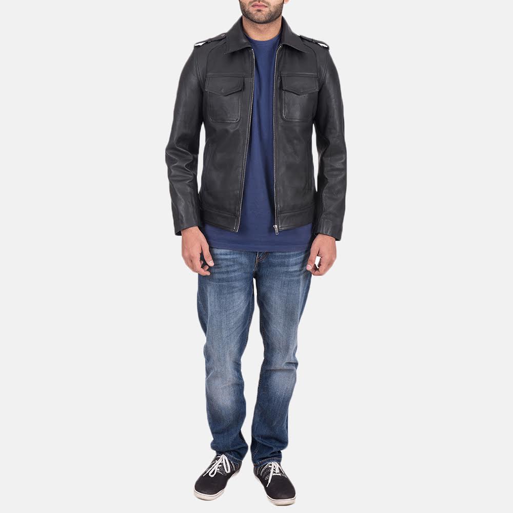 Sowachi Sergeant Black Leather Jacket
