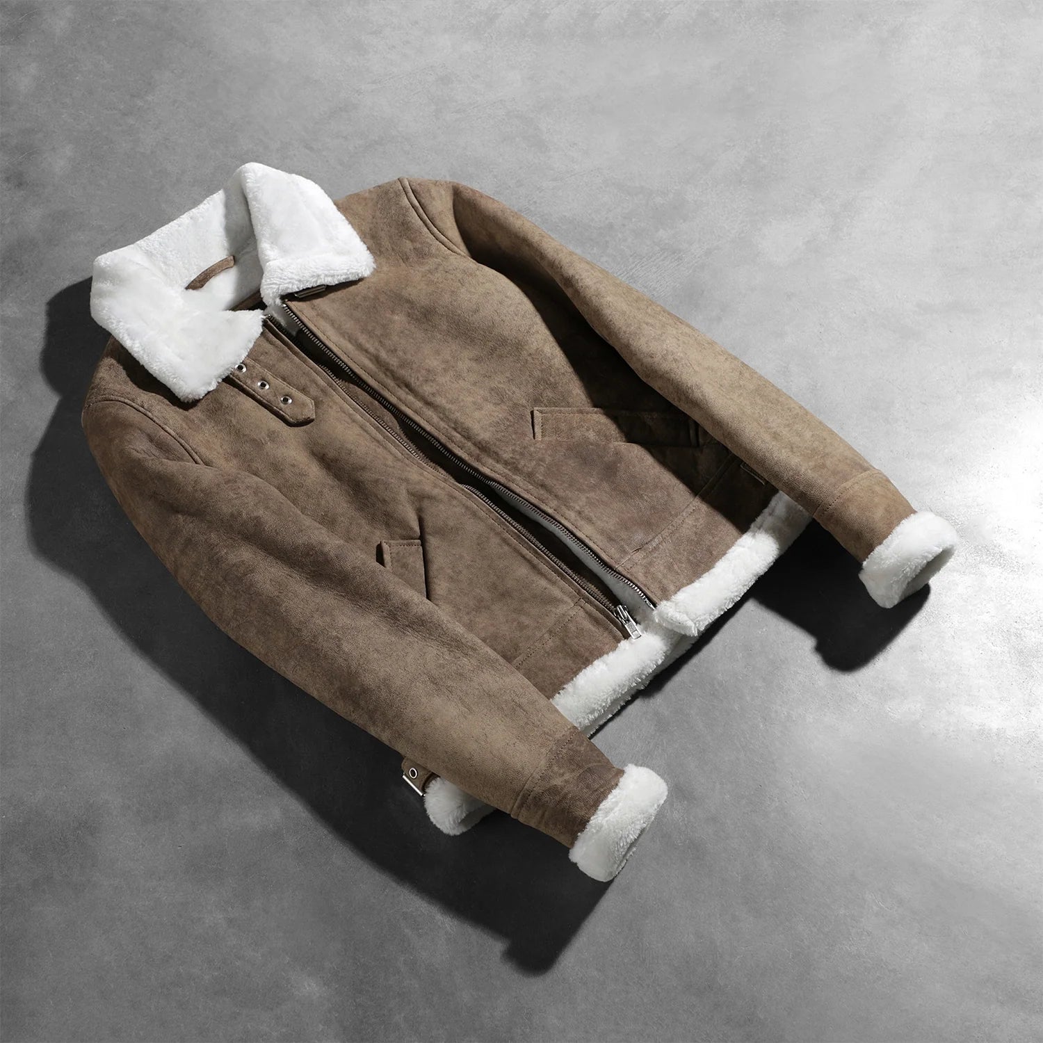 Sowachi Sherilyn B-3 Distressed Brown Leather Bomber Jacket