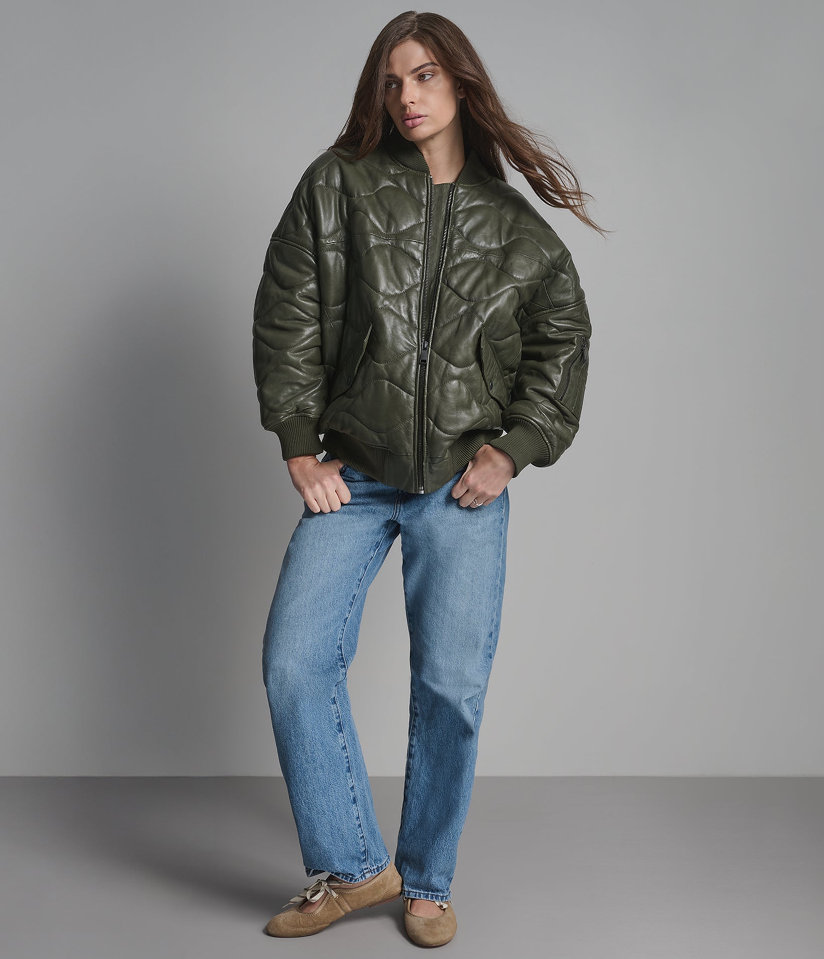 Jenna Quilted Oversized Bomber