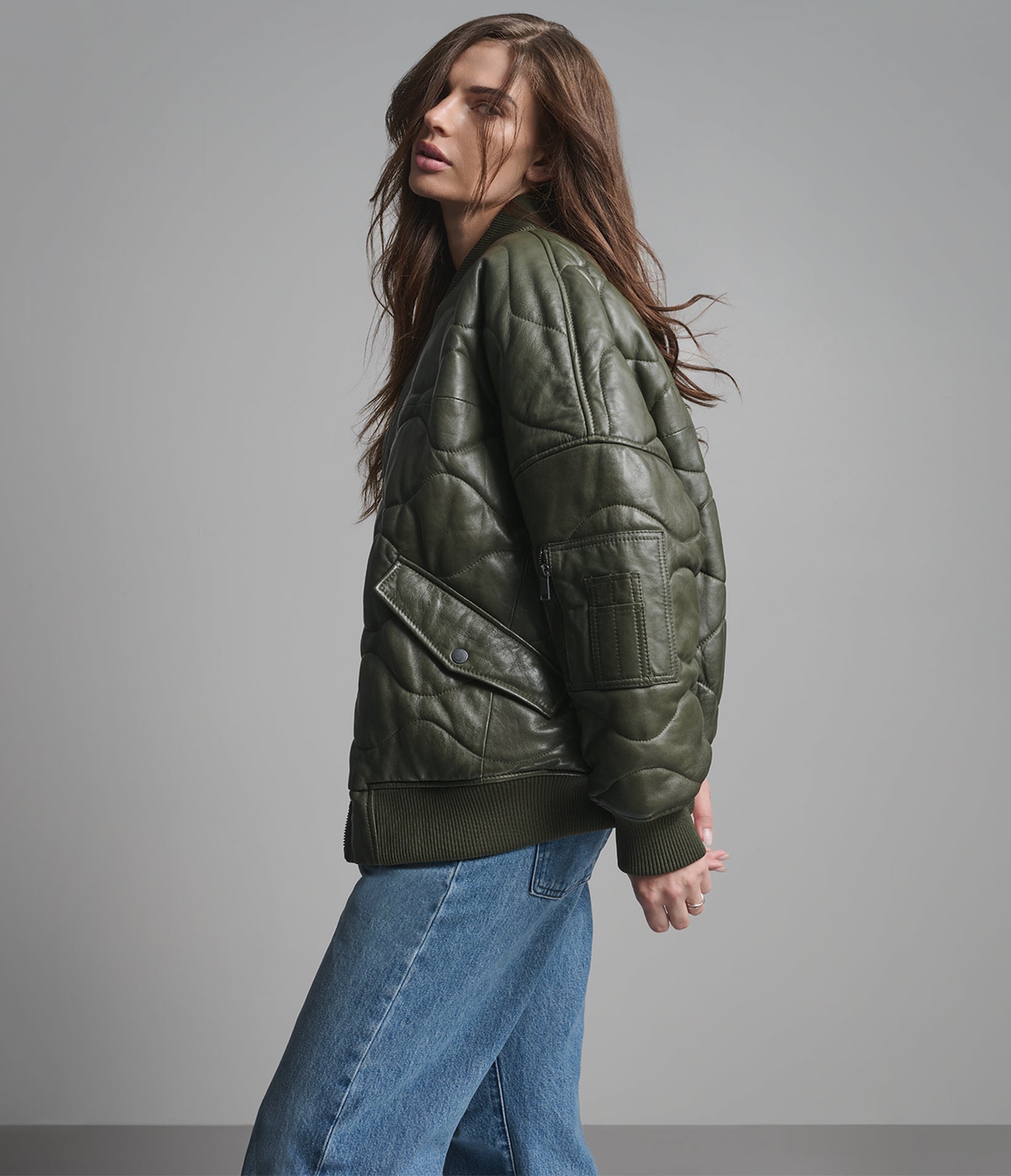 Jenna Quilted Oversized Bomber