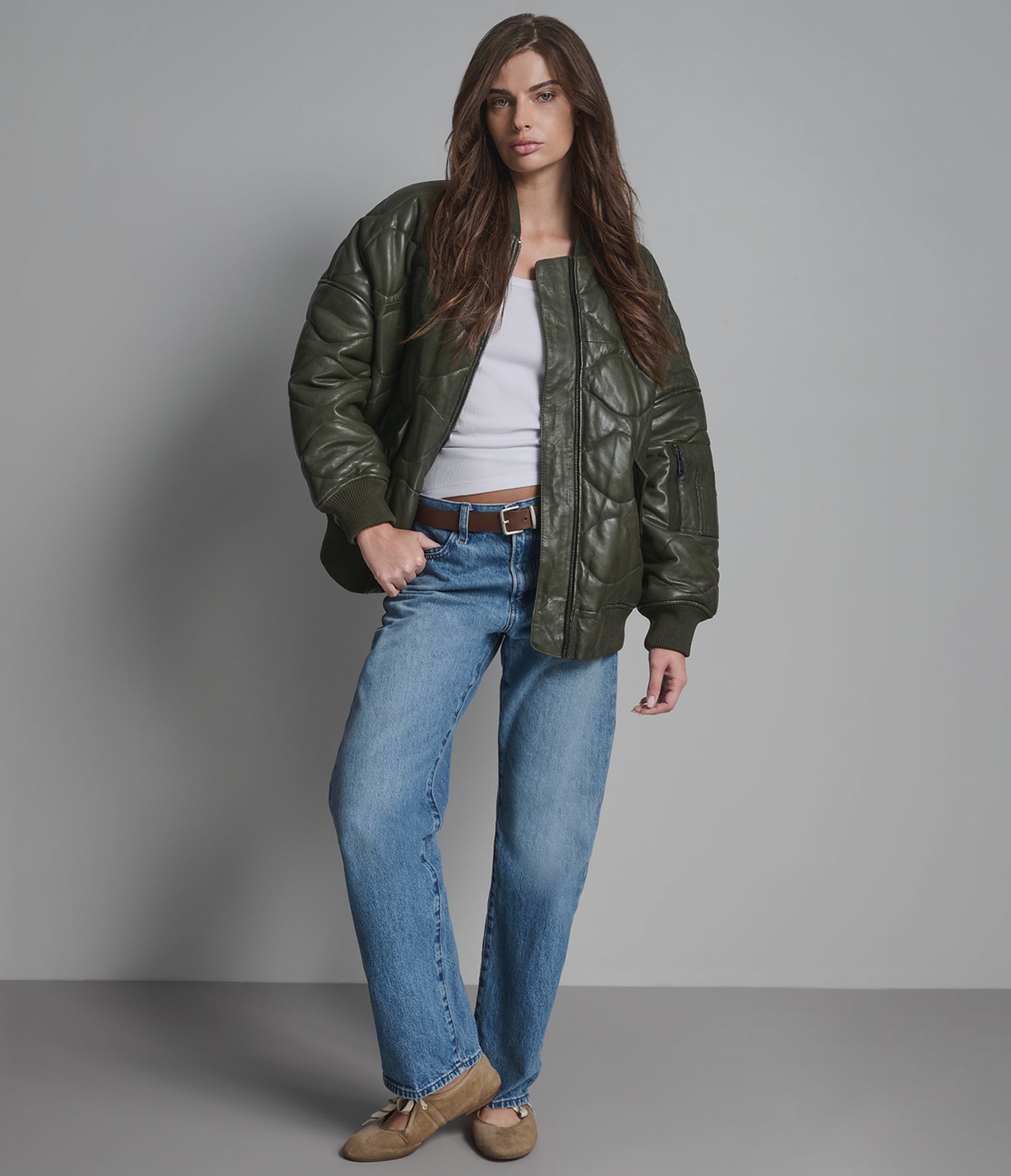 Jenna Quilted Oversized Bomber
