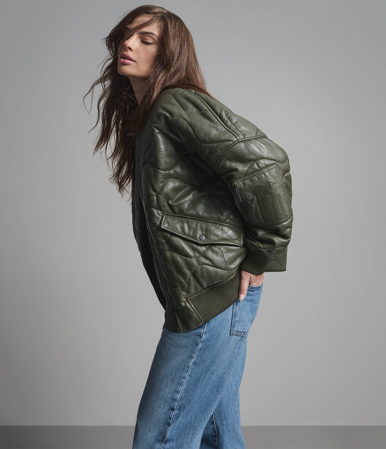 Jenna Quilted Oversized Bomber