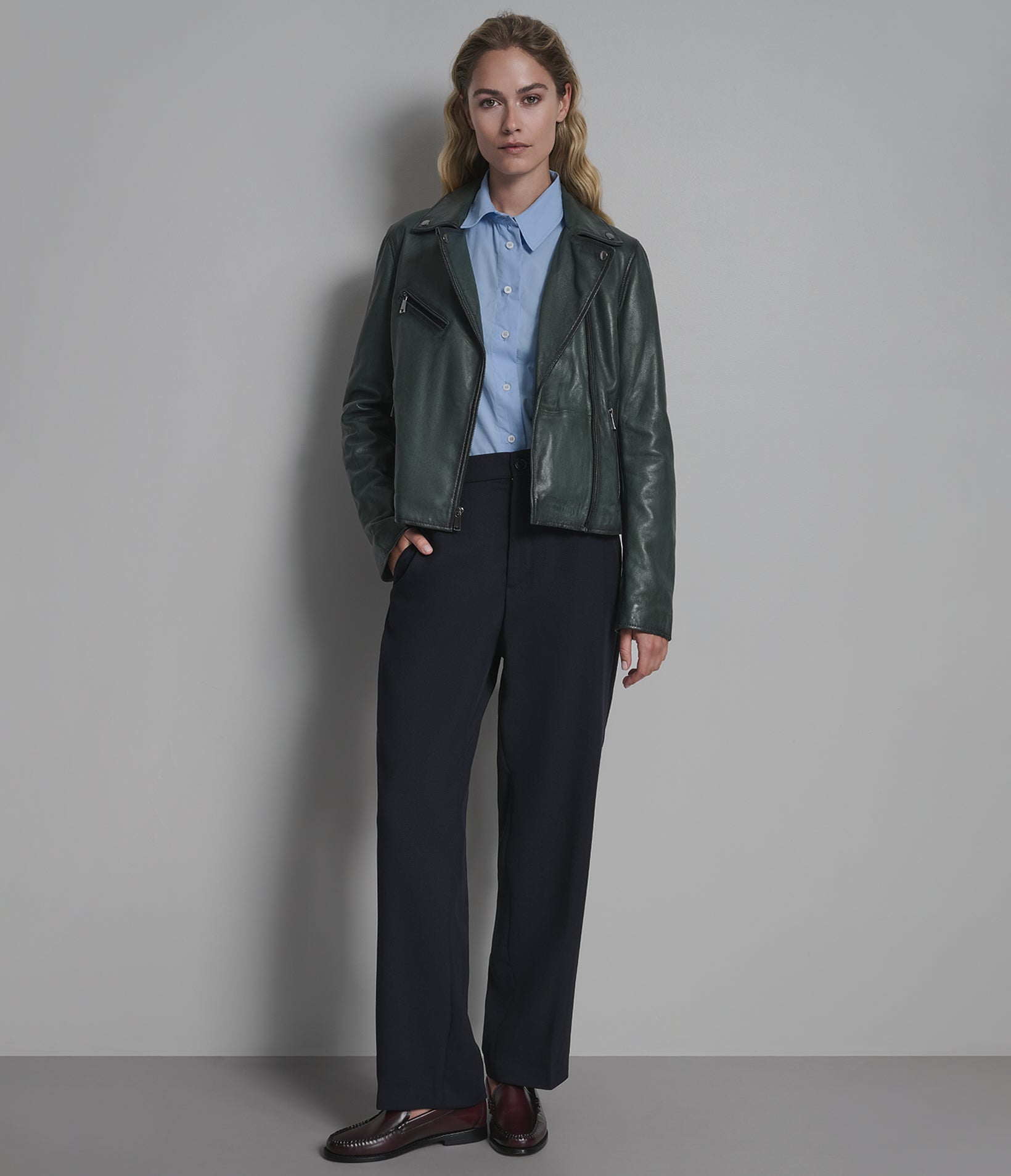 Delaney Leather Star Moto Jacket