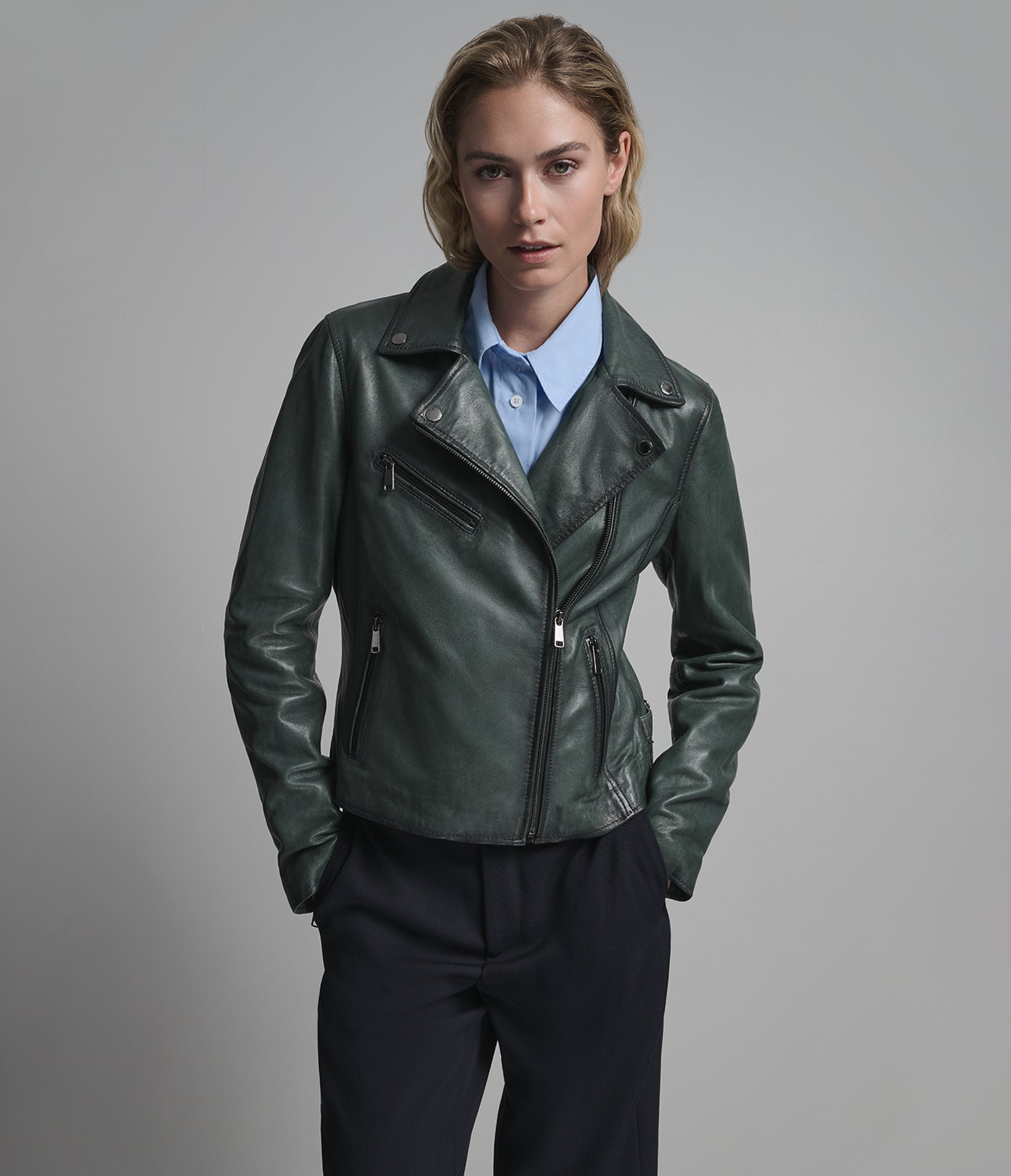 Delaney Leather Star Moto Jacket