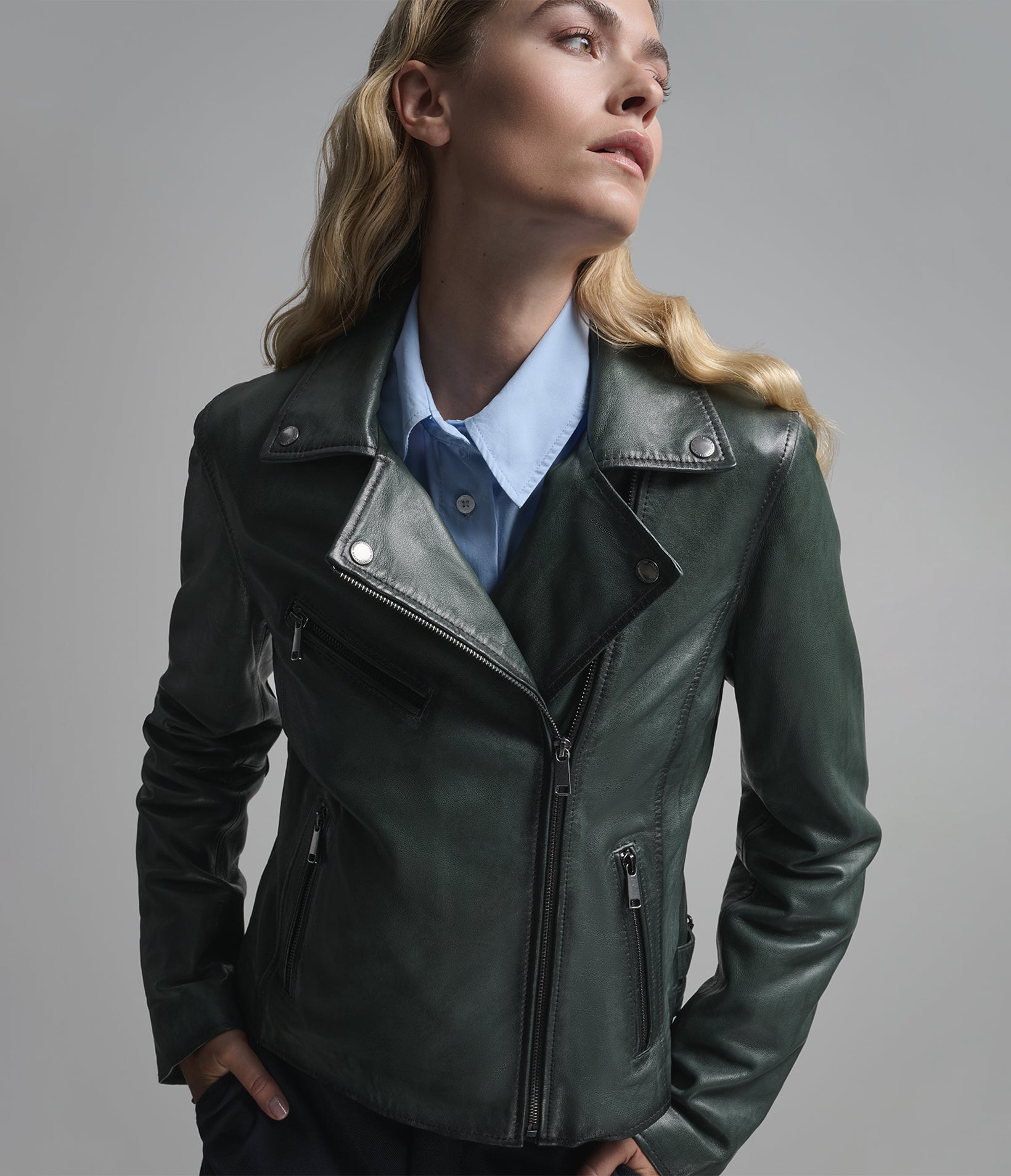 Delaney Leather Star Moto Jacket