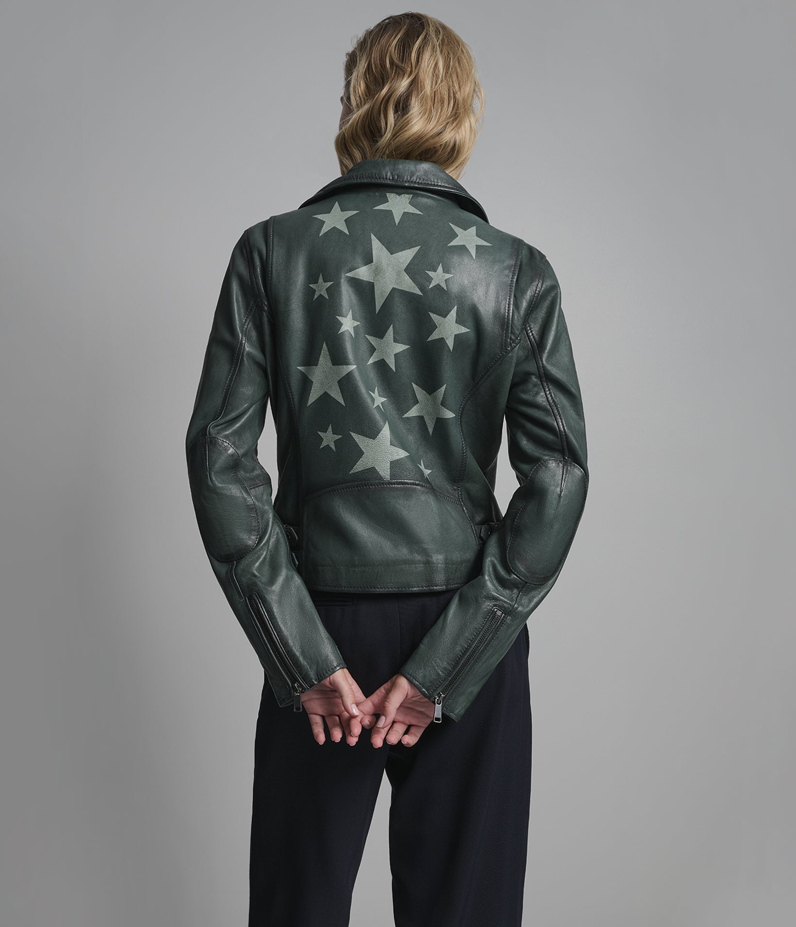 Delaney Leather Star Moto Jacket