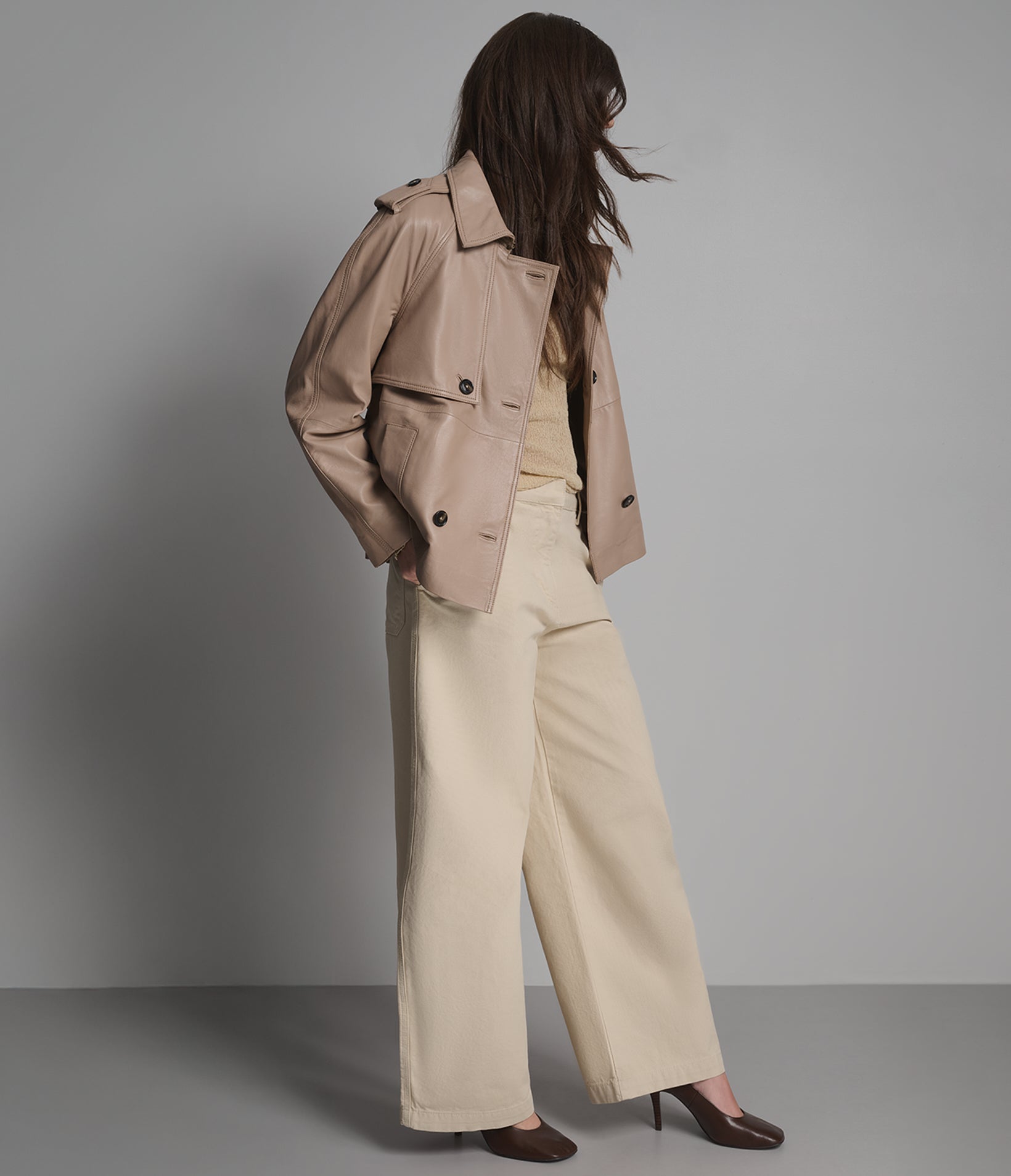 Teagan Double-breasted Short Trench Jacket