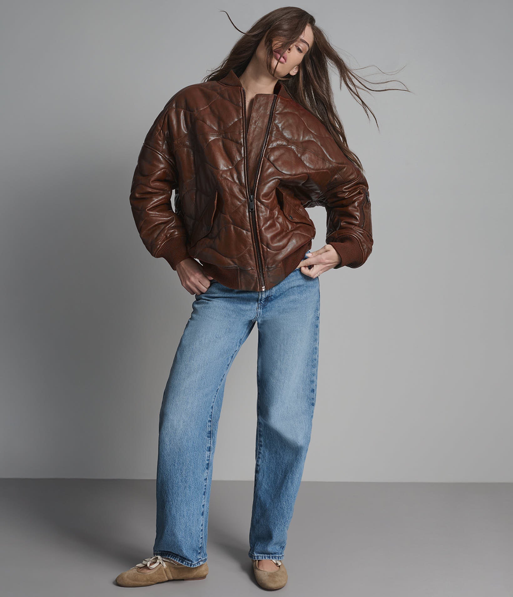 Jenna Quilted Oversized Bomber