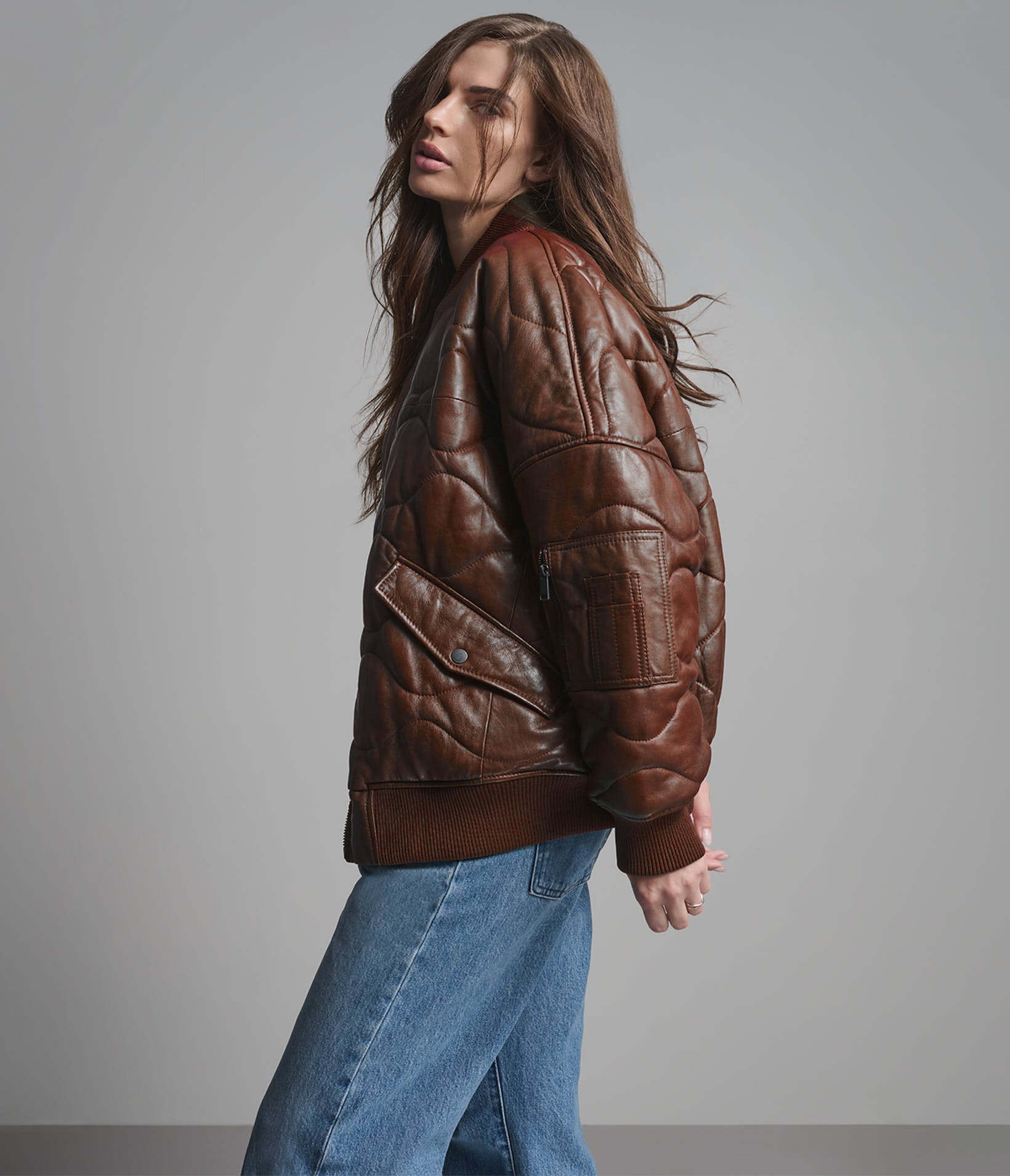 Jenna Quilted Oversized Bomber