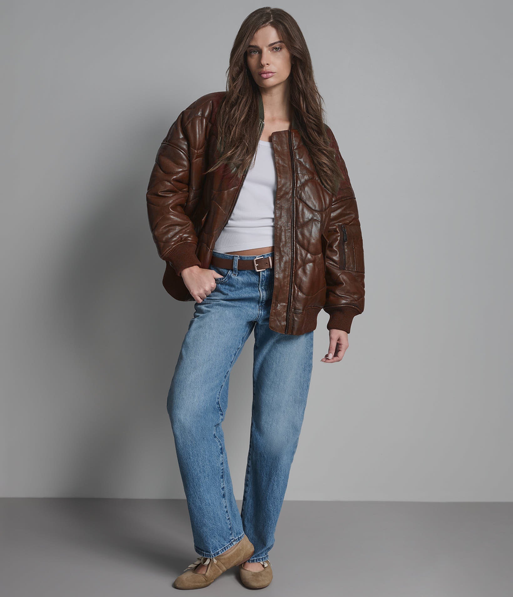 Jenna Quilted Oversized Bomber