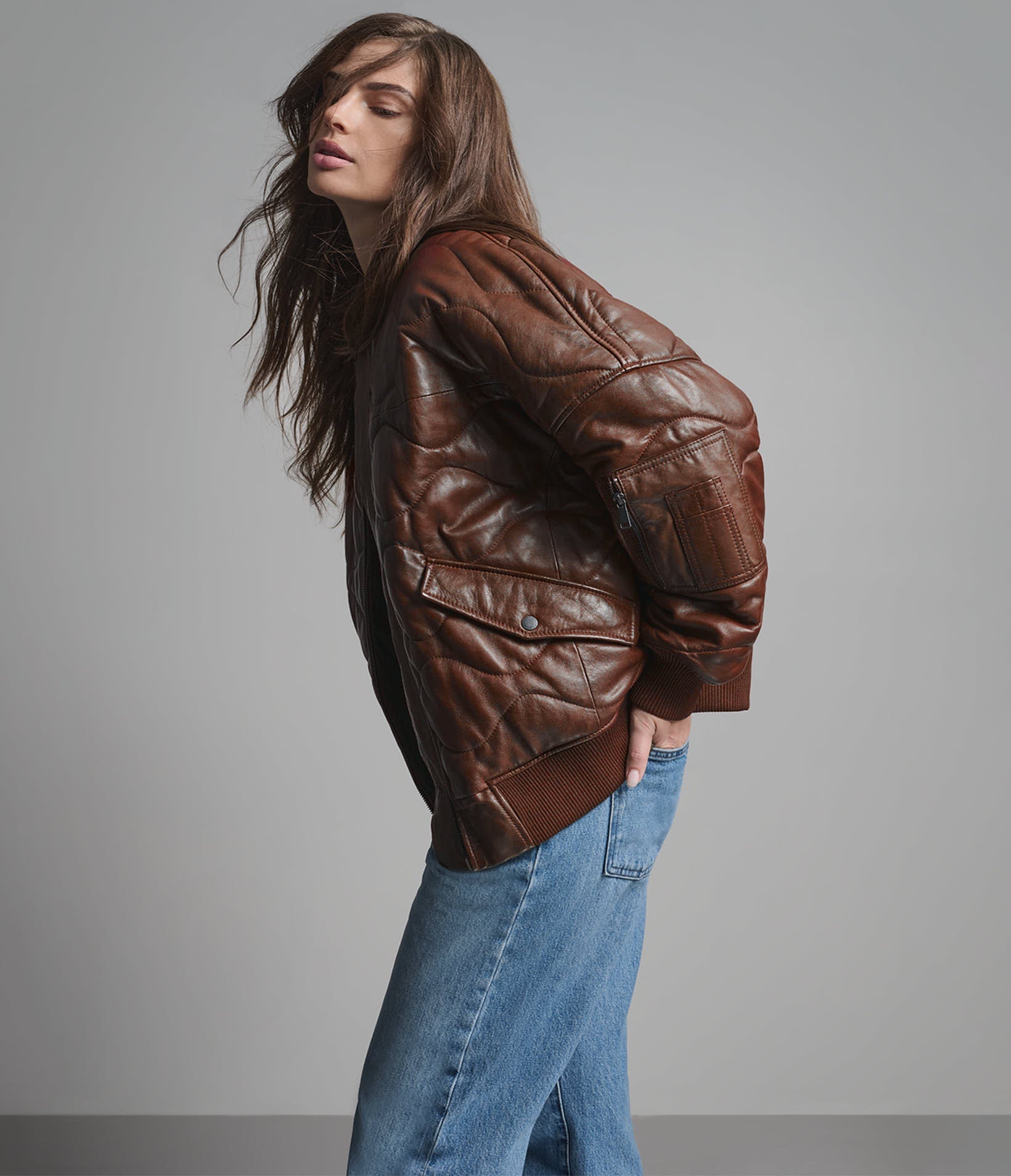 Jenna Quilted Oversized Bomber