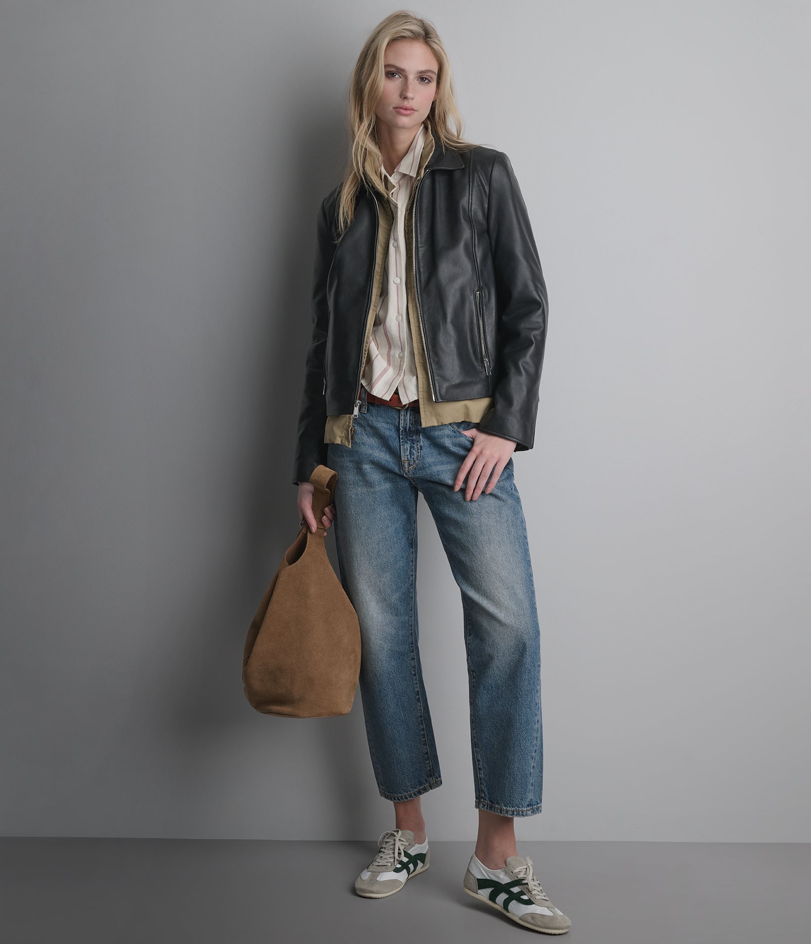 Justine Leather Shirt Jacket