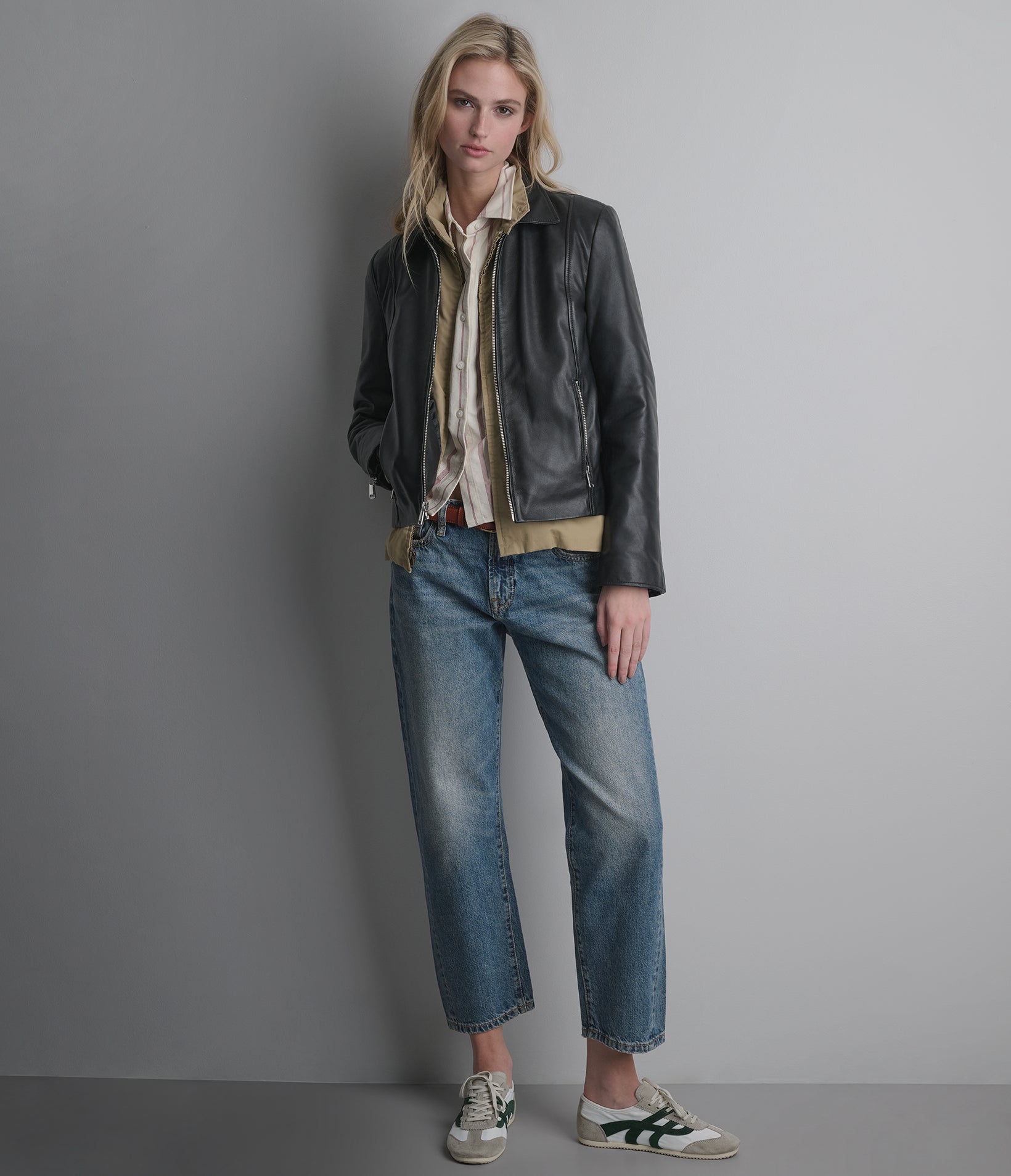 Justine Leather Shirt Jacket
