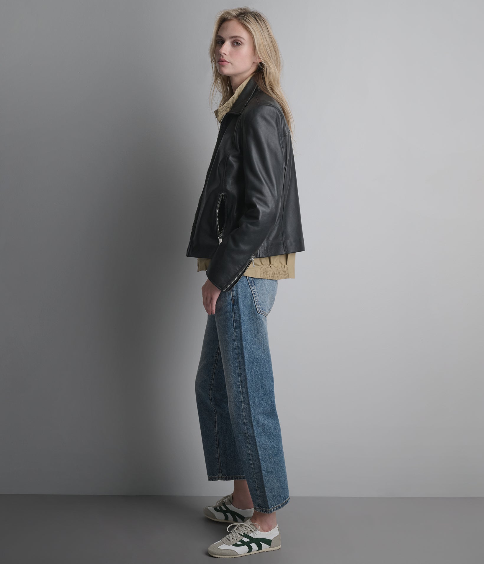 Justine Leather Shirt Jacket