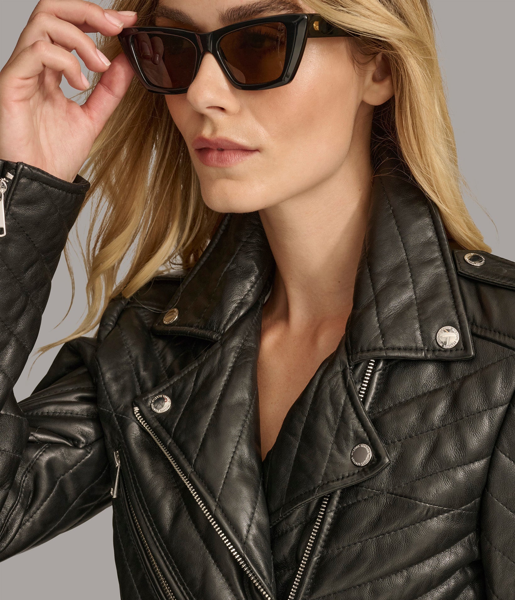 Margo Quilted Leather Moto Jacket