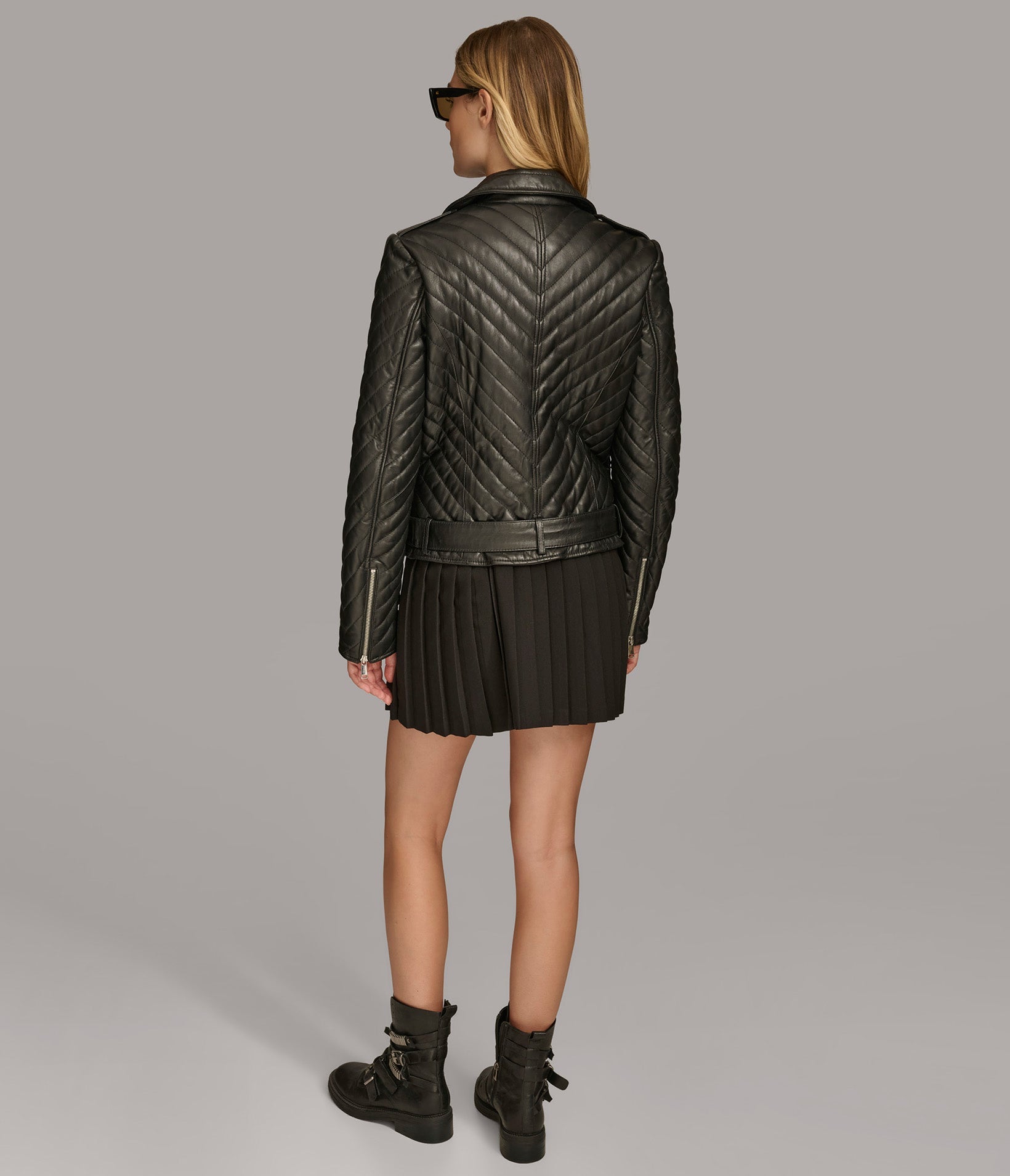 Margo Quilted Leather Moto Jacket