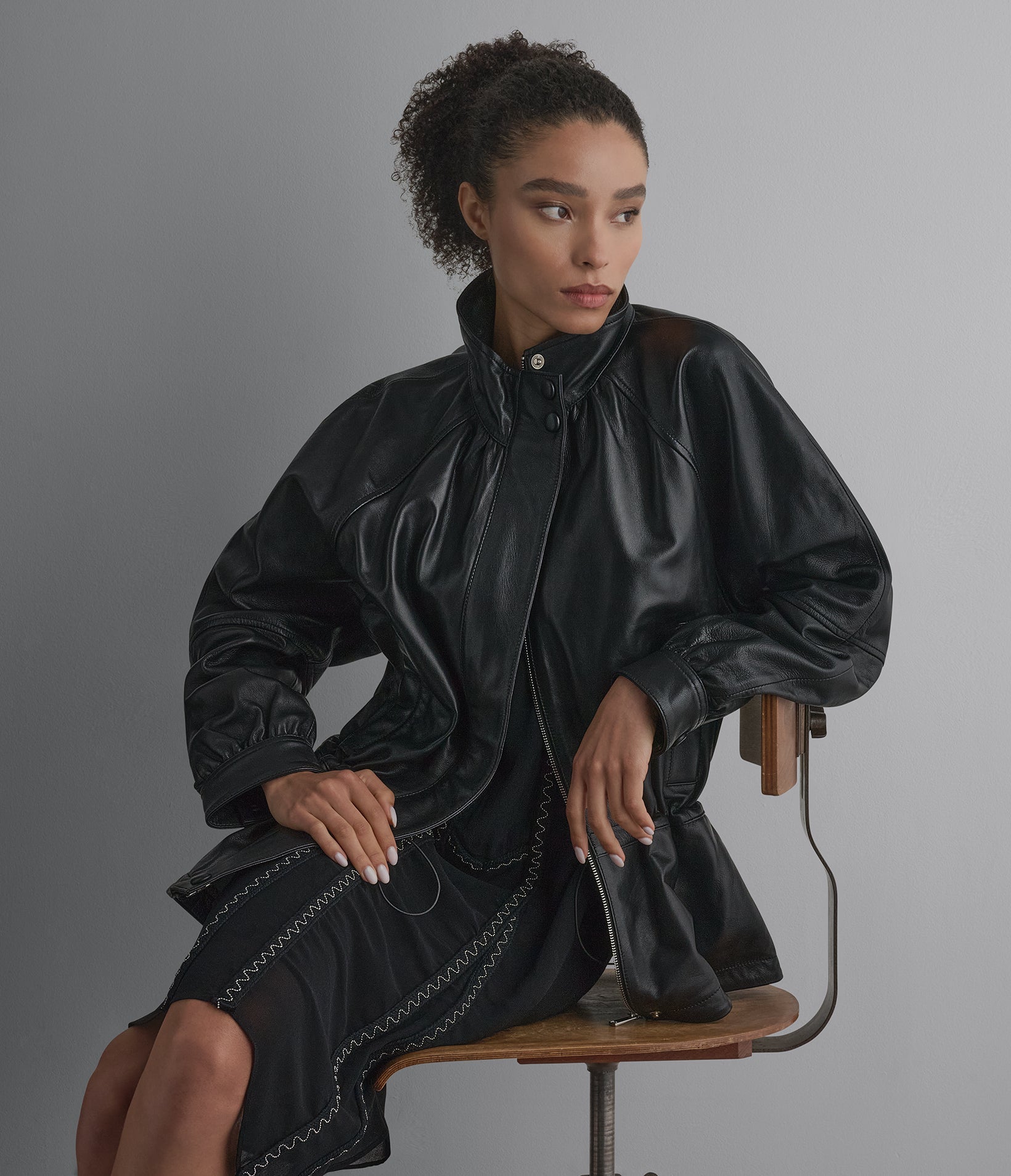 Allision Leather Anorak