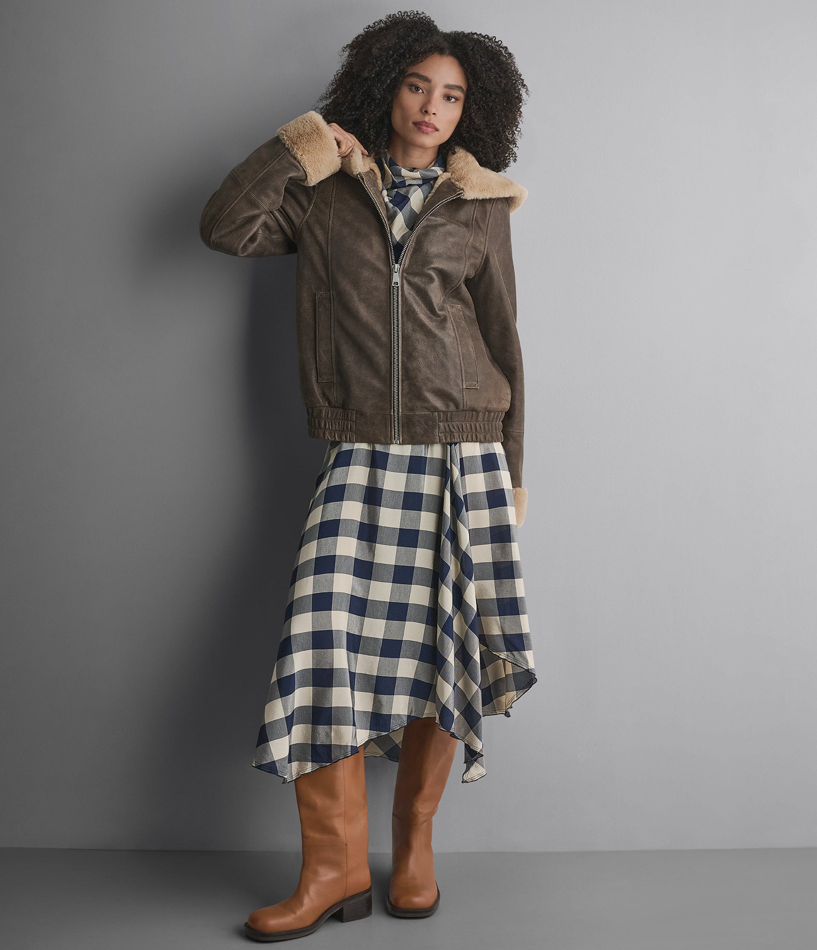 Vanessa Short Faux Fur Leather Jacket