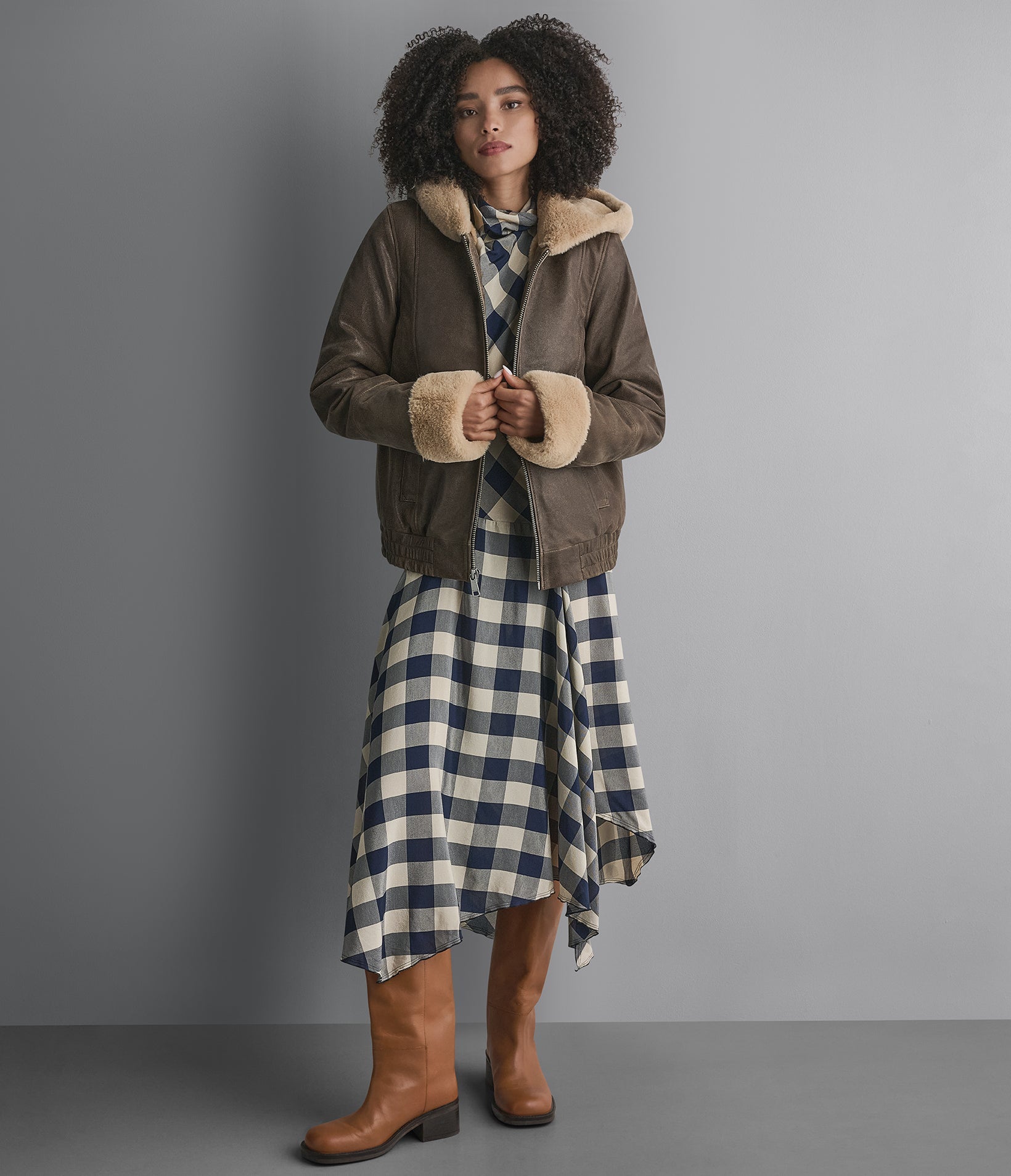 Vanessa Short Faux Fur Leather Jacket