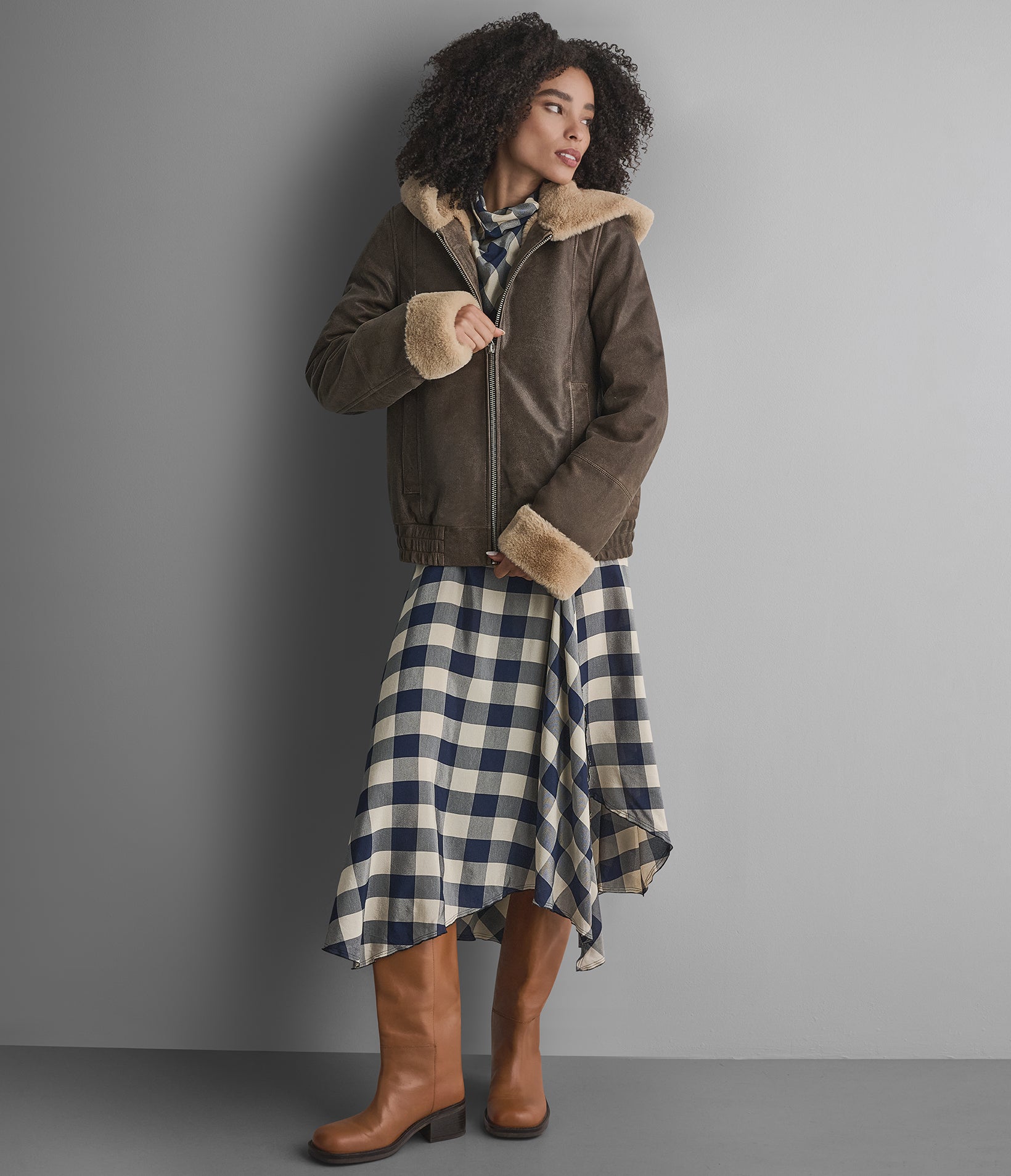 Vanessa Short Faux Fur Leather Jacket