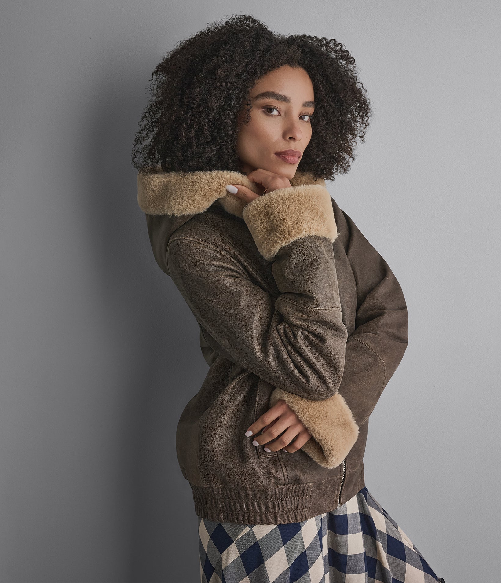 Vanessa Short Faux Fur Leather Jacket
