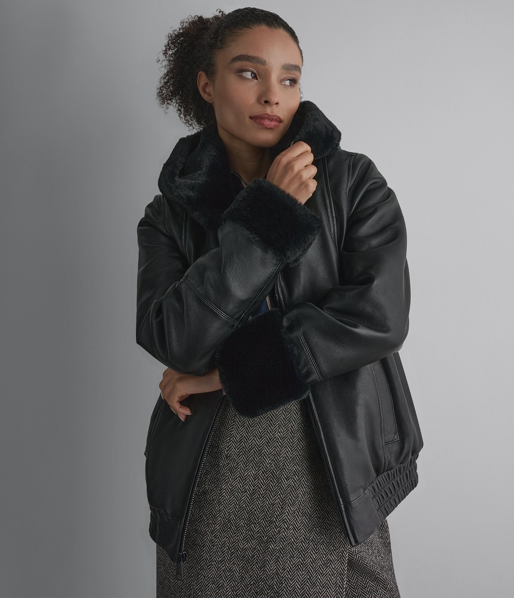 Morgan Faux Fur Leather Jacket