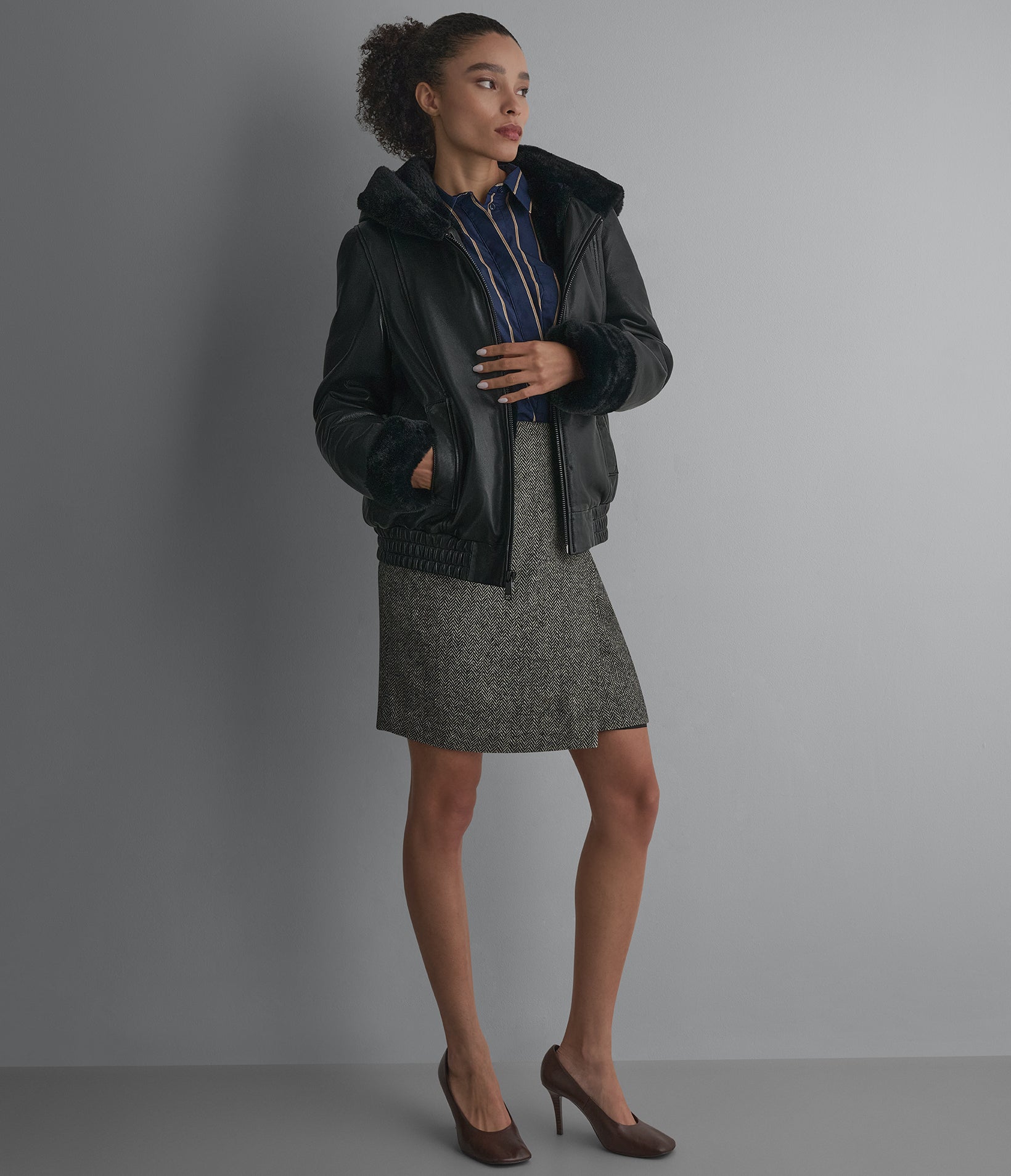 Morgan Faux Fur Leather Jacket