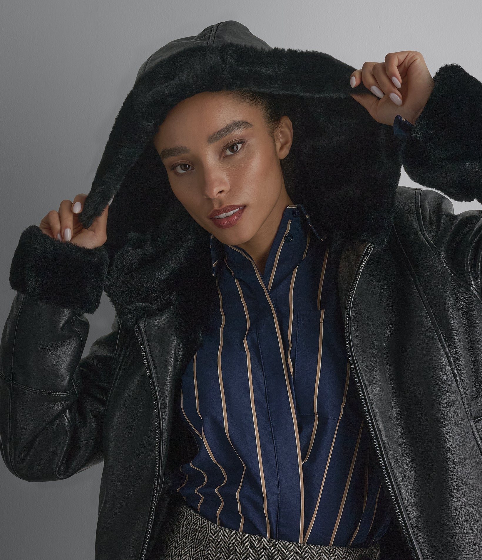 Morgan Faux Fur Leather Jacket