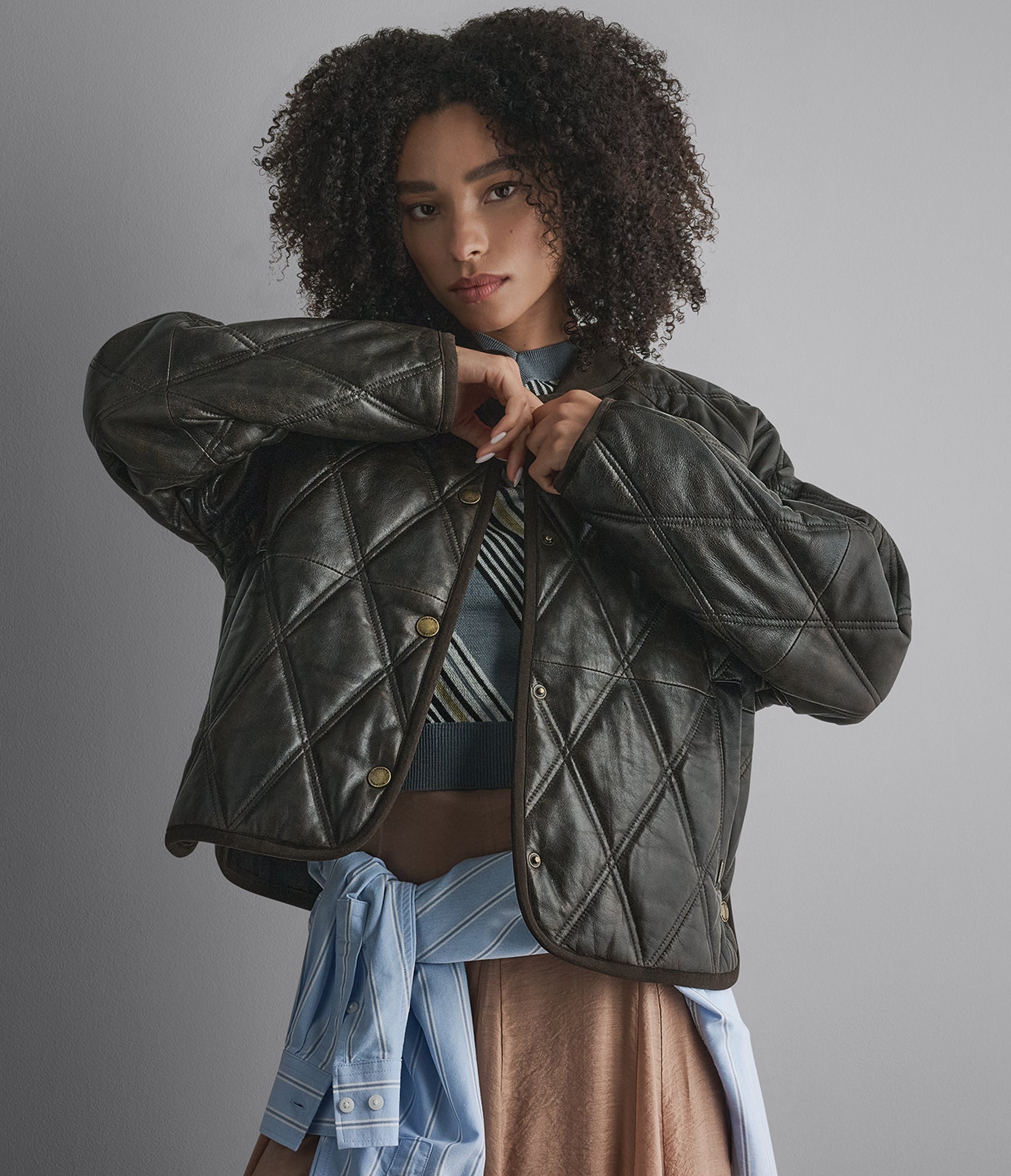 Kendall Quilted Leather Liner Jacket