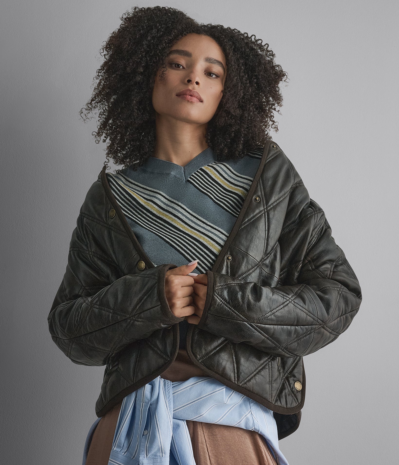 Kendall Quilted Leather Liner Jacket